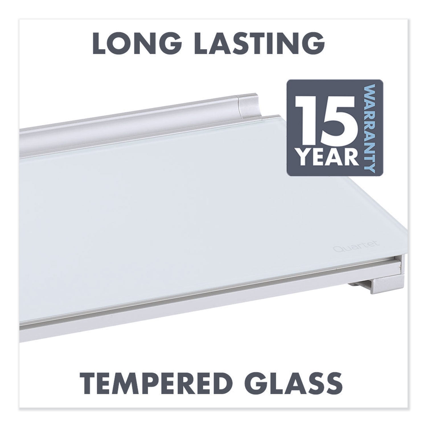 Quartet® Glass Dry Erase Desktop Computer Pad, 18" x 6", White Surface
