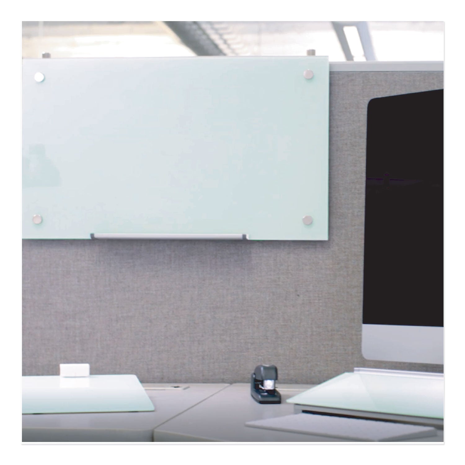 Quartet® Infinity Magnetic Glass Dry Erase Cubicle Board, 30" x 18", White Surface