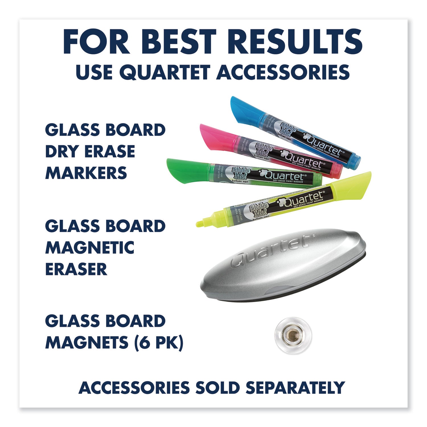 Quartet® Infinity Magnetic Glass Marker Board, 48" x 36", Black Surface