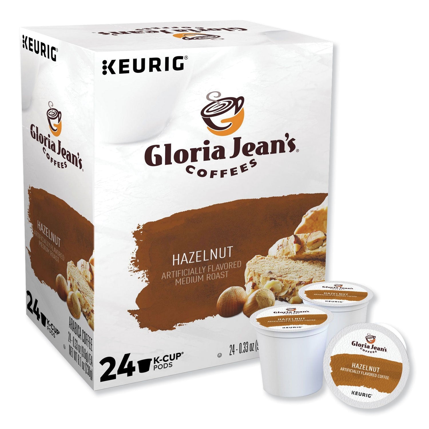 Gloria Jean's® Hazelnut Coffee K-Cups, 24/box