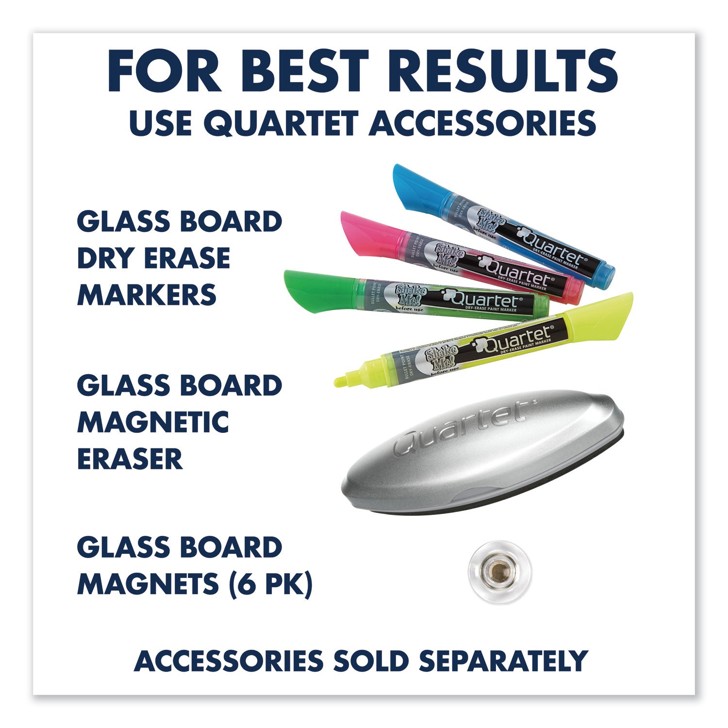 Quartet® Infinity Magnetic Glass Marker Board, 36" x 24", Black Surface