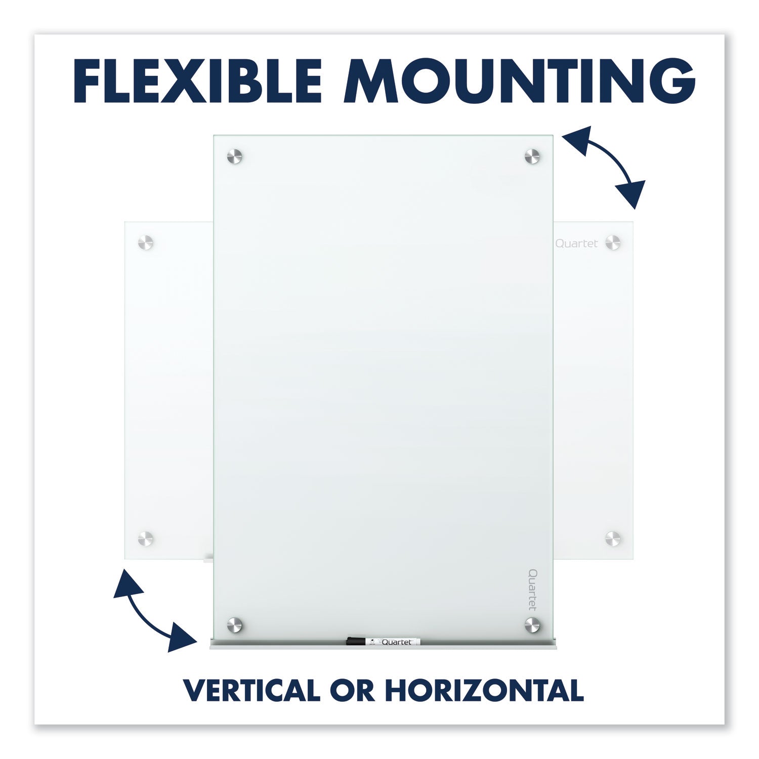 Quartet® Infinity Magnetic Glass Marker Board, 36" x 24", White Surface