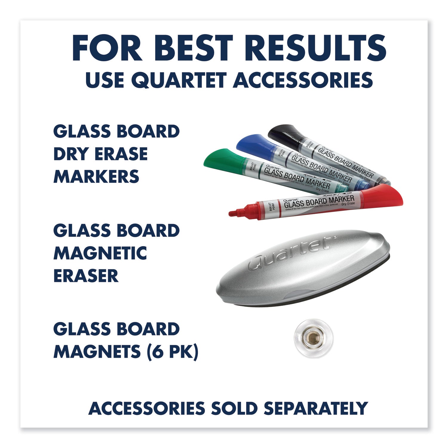 Quartet® Infinity Magnetic Glass Marker Board, 36" x 24", White Surface
