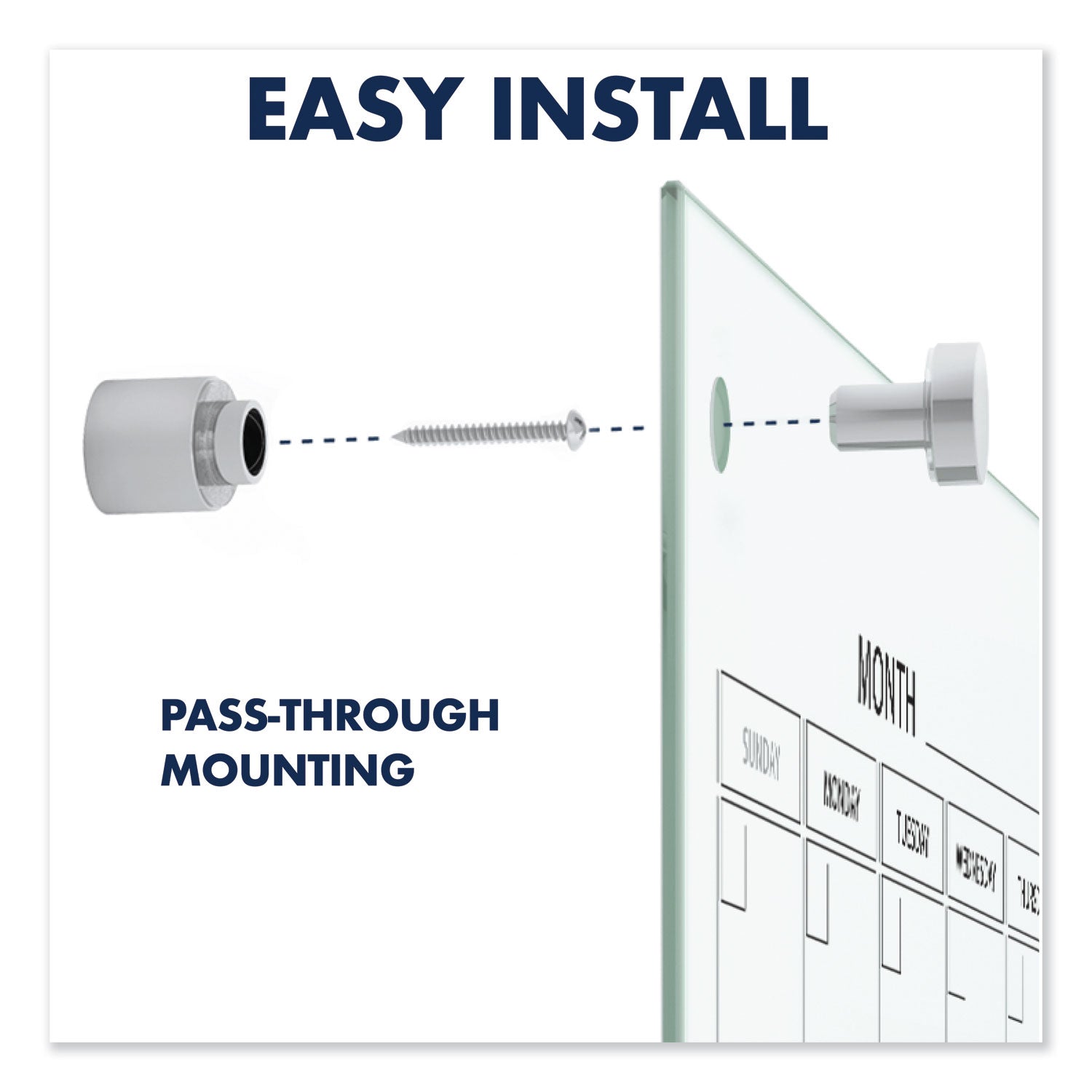 Quartet® Infinity Magnetic Glass Calendar Board, Monthly Planning/Scheduling, 48" x 36", White Surface