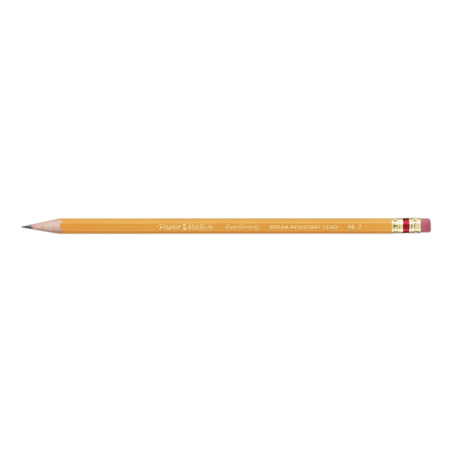 Paper Mate® Everstrong #2 Pencils, Hb (#2), Black Lead, Yellow Barrel, 24/pack