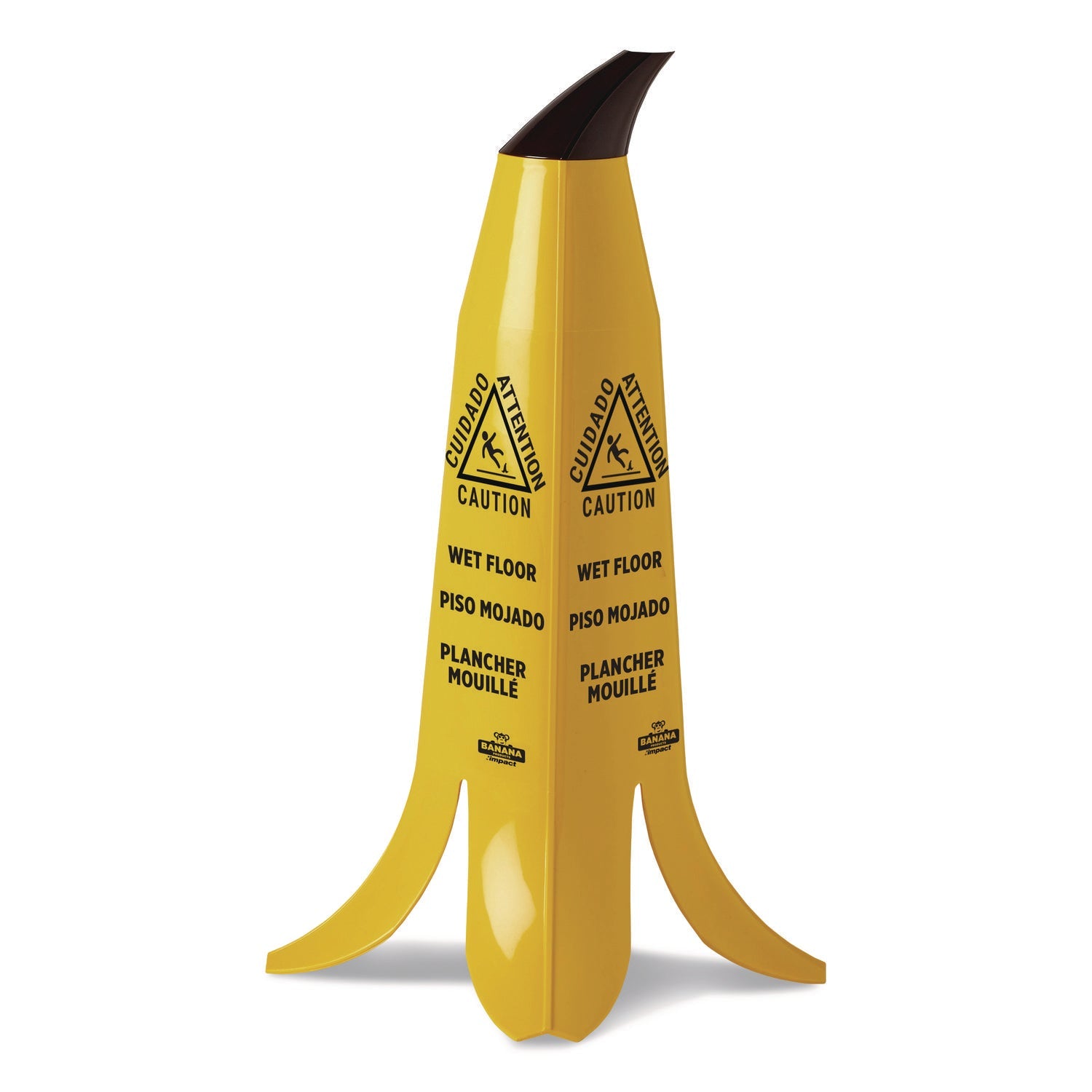 Impact® Banana Wet Floor Cones, 11 X 11.15 X 23.25, Yellow/brown/black