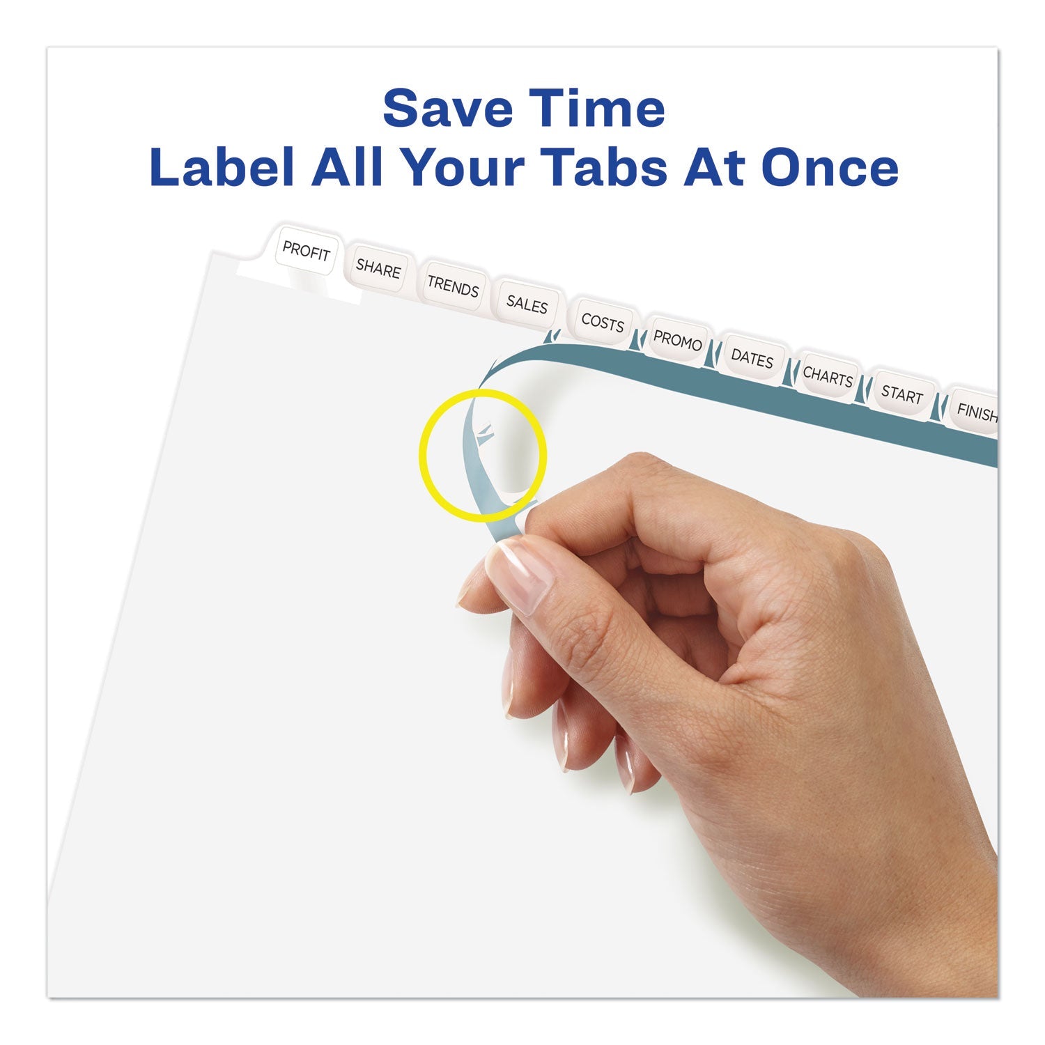 Avery® Print and Apply Index Maker Clear Label Dividers, 12-Tab, White Tabs, 11 x 8.5, White, 5 Sets