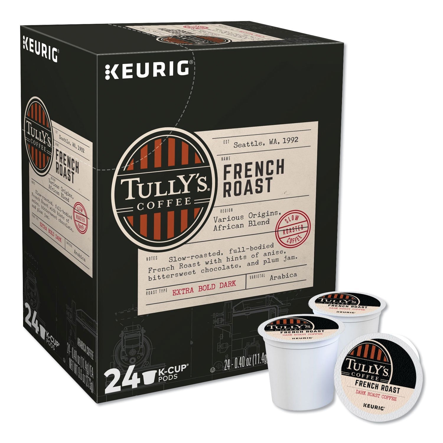 French Roast Coffee K-Cups® | Tully's, 24-Count