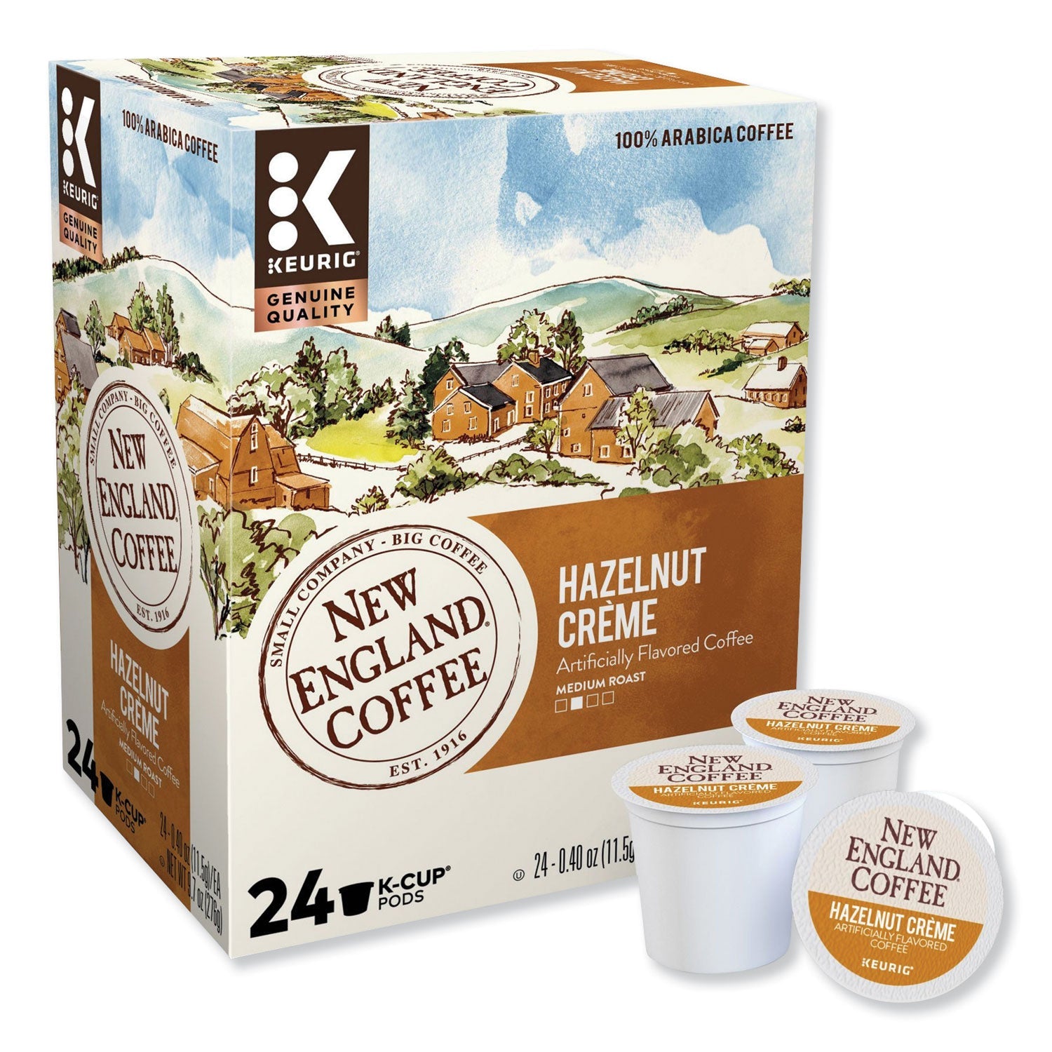New England® Coffee Hazelnut Creme K-Cup Pods, 24/box