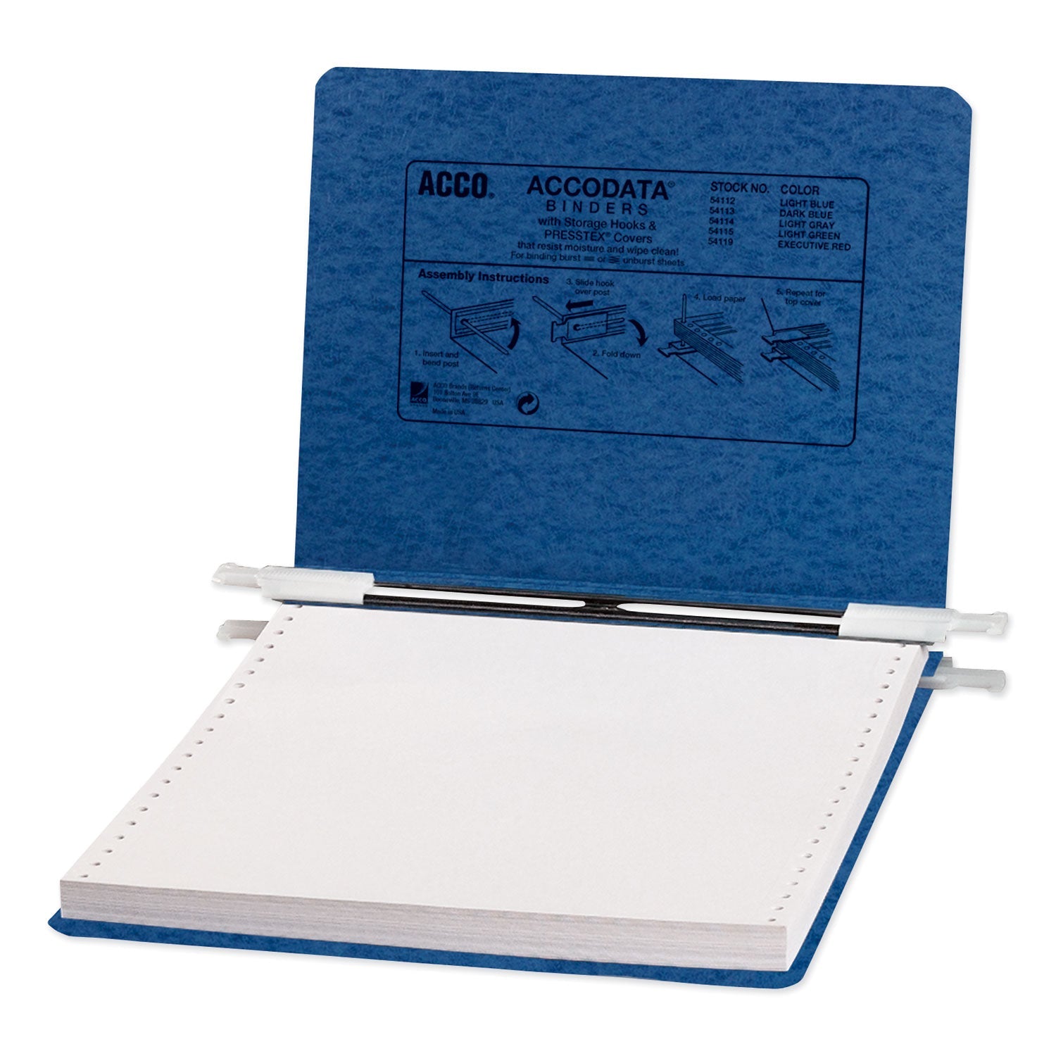 ACCO Presstex Covers With Storage Hooks | 6" Blue