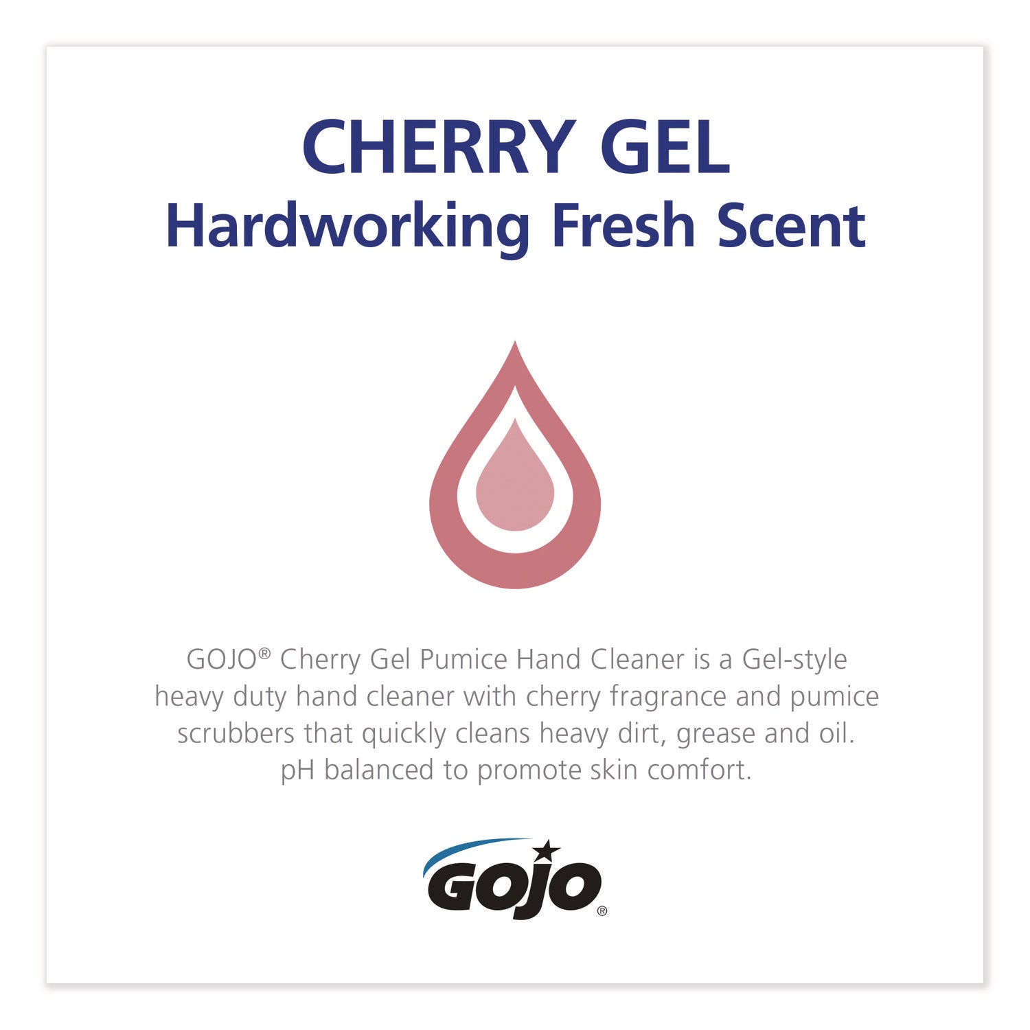 GOJO® Cherry Gel Pumice Hand Cleaner, Cherry Scent, 1 gal, 2/Carton