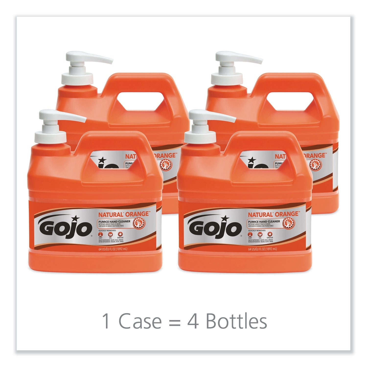 GOJO® NATURAL ORANGE Pumice Hand Cleaner, Citrus Scent, 0.5 gal