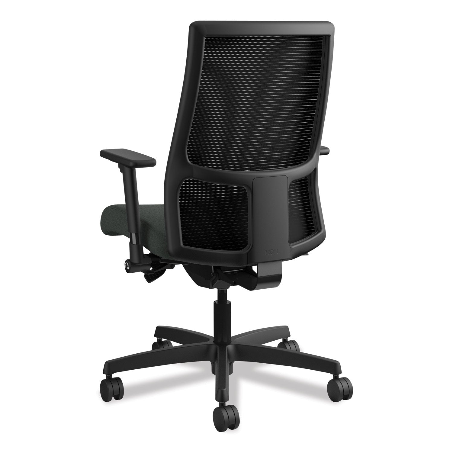 HON® Ignition Series Mesh Mid-Back Work Chair, Supports Up To 300 Lb, 17.5" To 22" Seat Height, Iron Ore Seat, Black Back/base