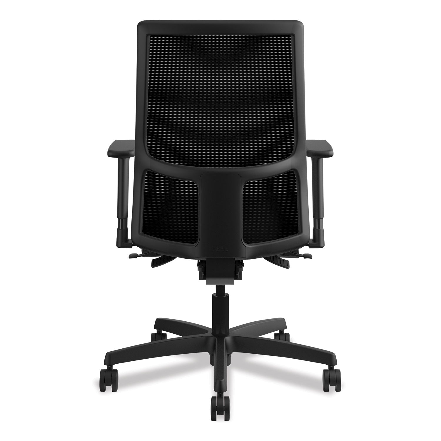 HON® Ignition Series Mesh Mid-Back Work Chair, Supports Up To 300 Lb, 17.5" To 22" Seat Height, Iron Ore Seat, Black Back/base