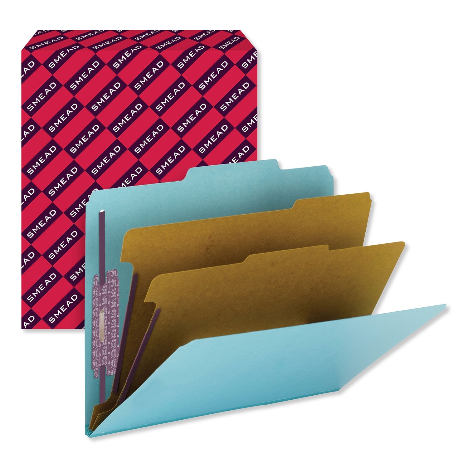 Classification Folders | Smead Six-Section Blue