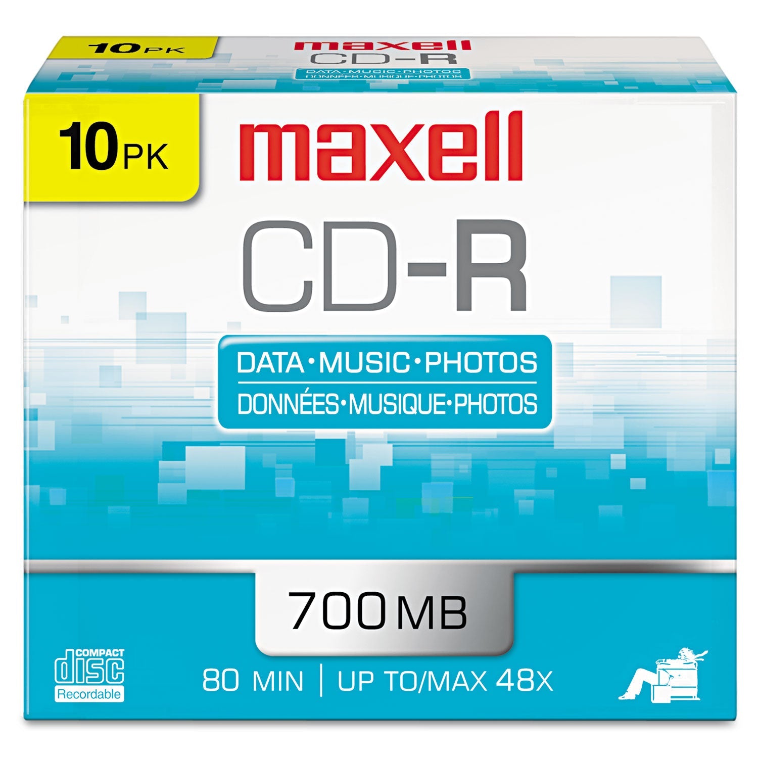 CD-R Recordable Disc | 700MB, 48x, 10/Pack, Maxell®