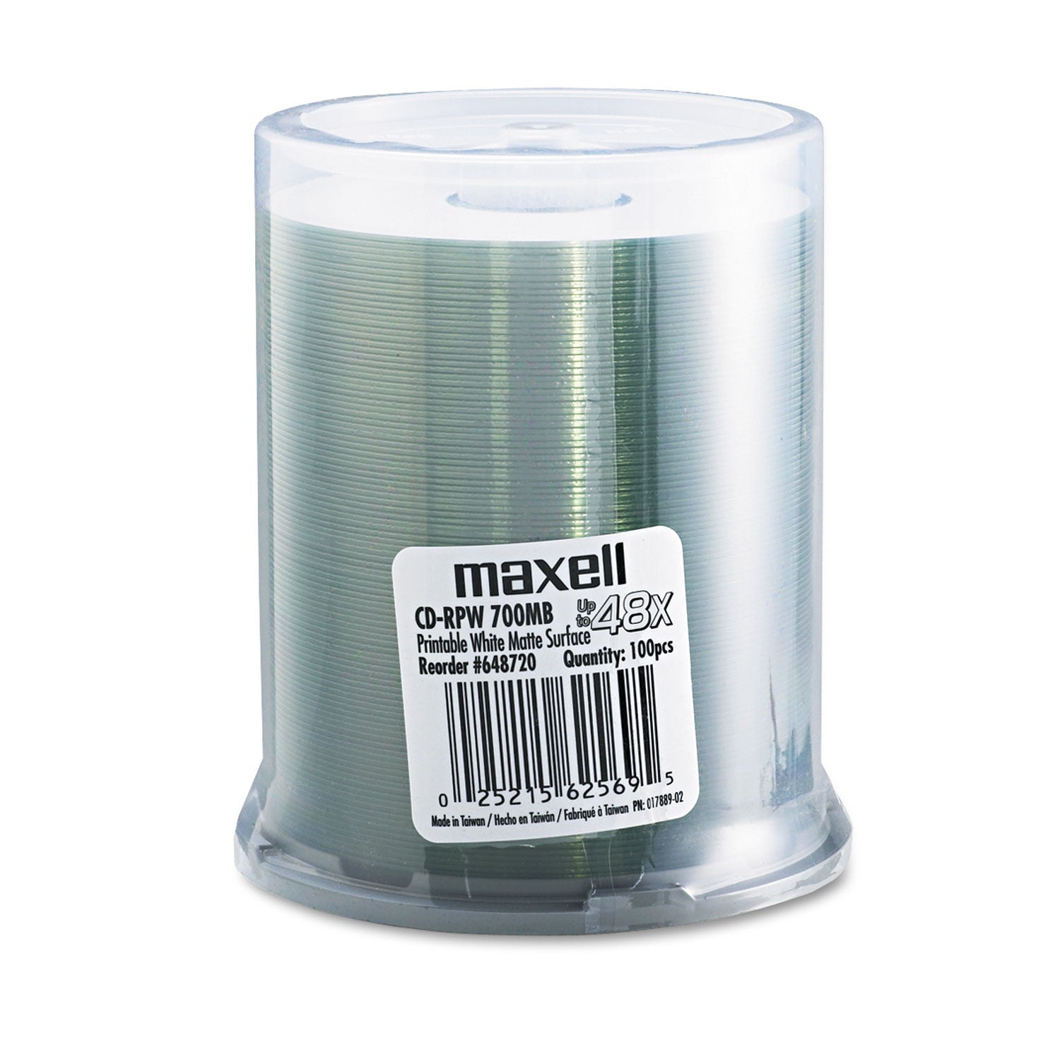 CD-R Printable Recordable Disc | 100/Pack, White