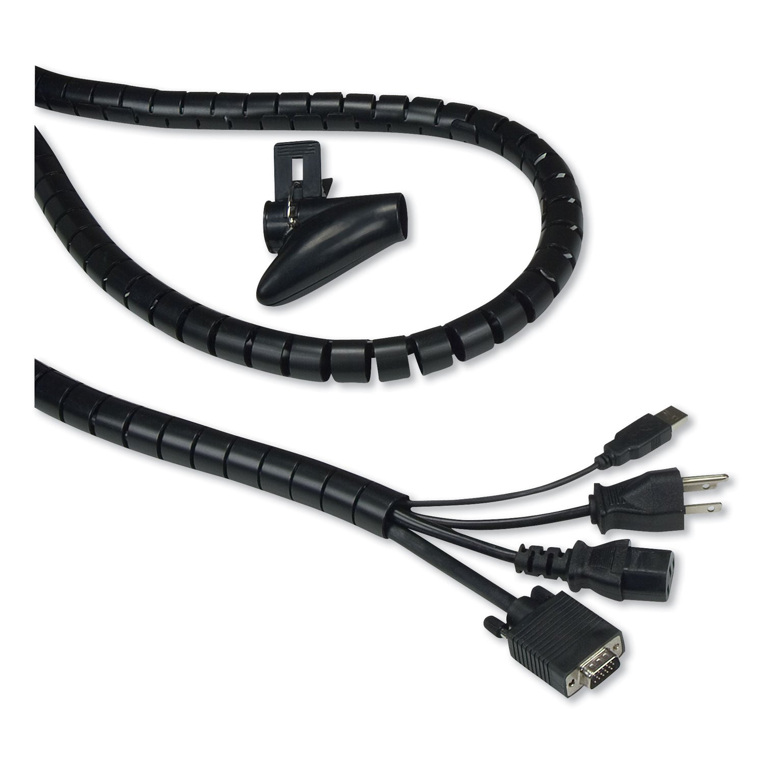 Cable Management Coiled Tube | Black