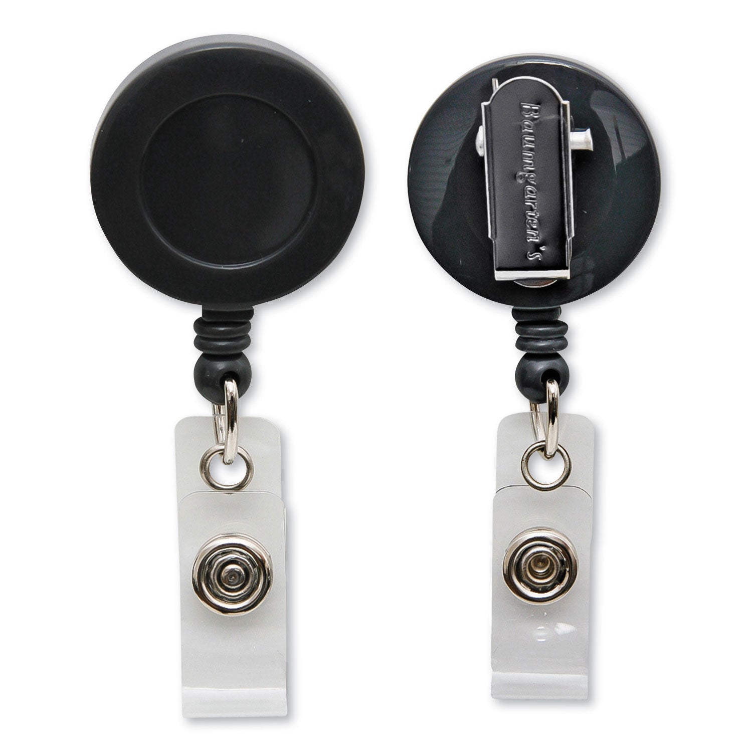 Swivel-Style Spring-Clip ID Card Reel | Black