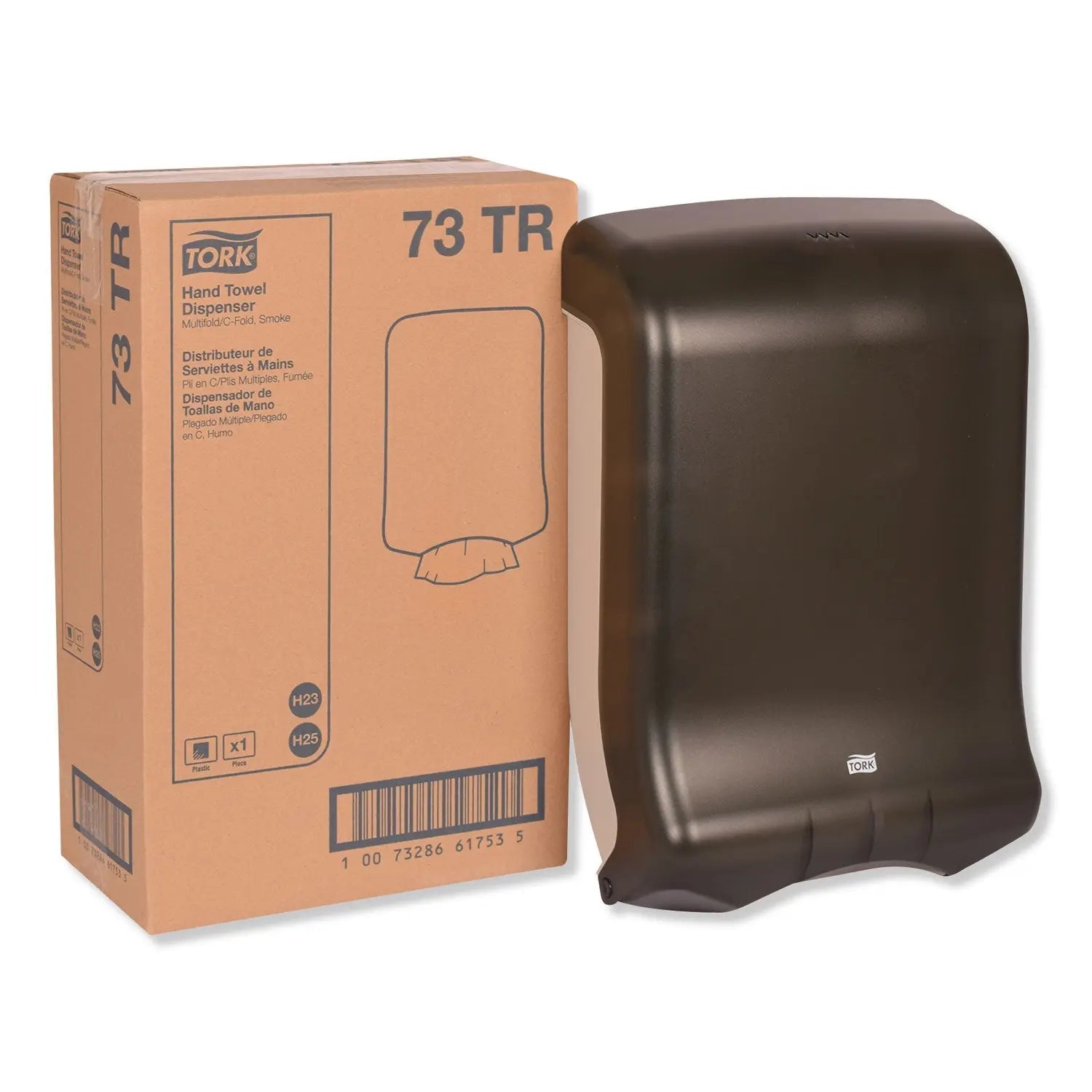 Tork® Folded Towel Dispenser, 11.75 X 6.25 X 18, Smoke