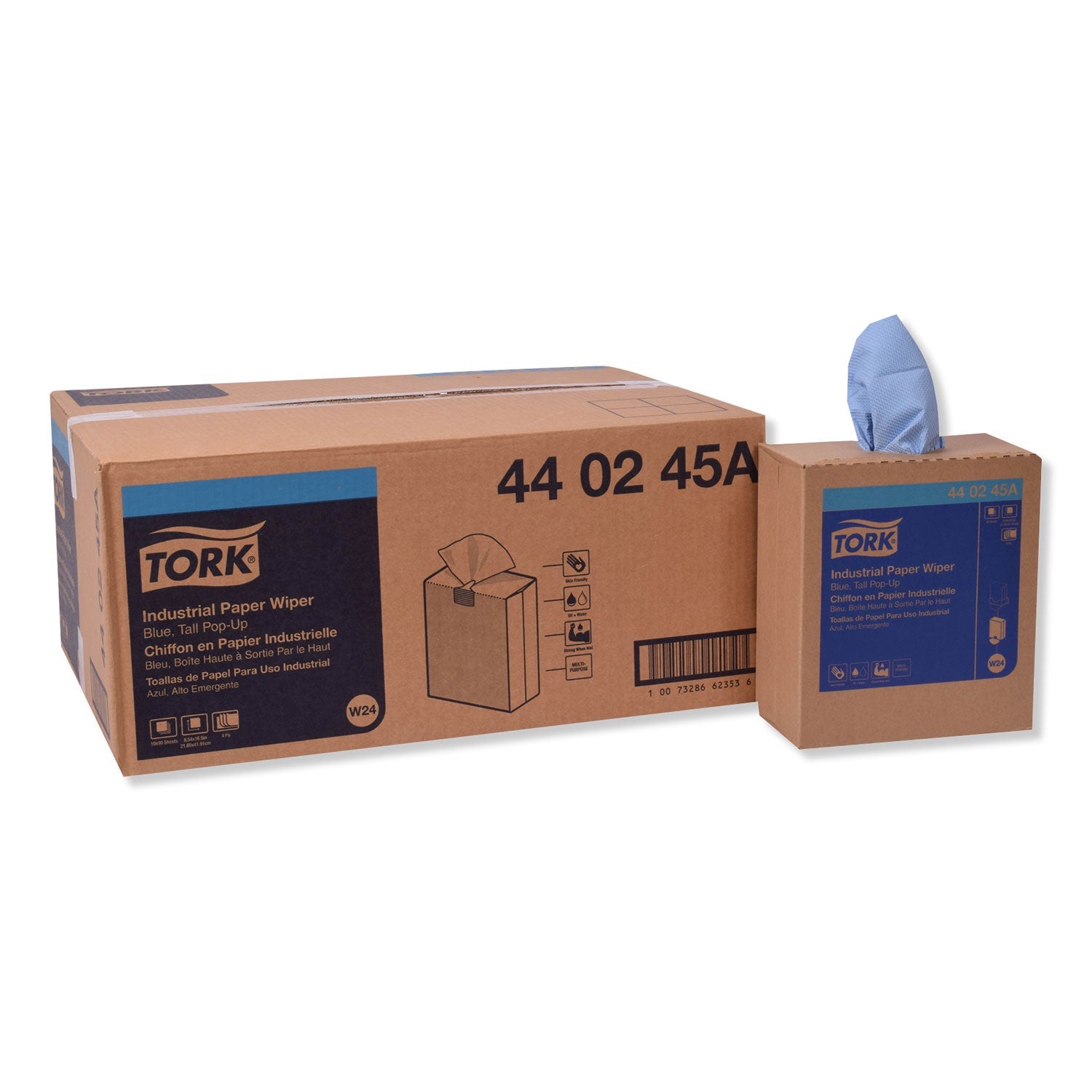 Industrial Paper Wiper | 4-Ply, Blue, 10-Boxes