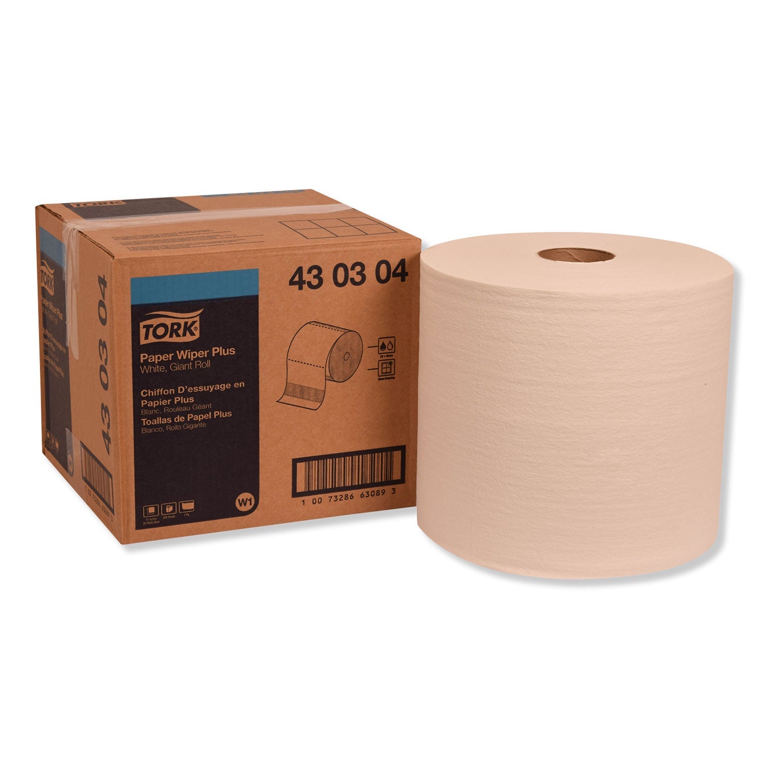 Tork® Paper Wiper Plus, 11.1 X 12, White, 800/roll