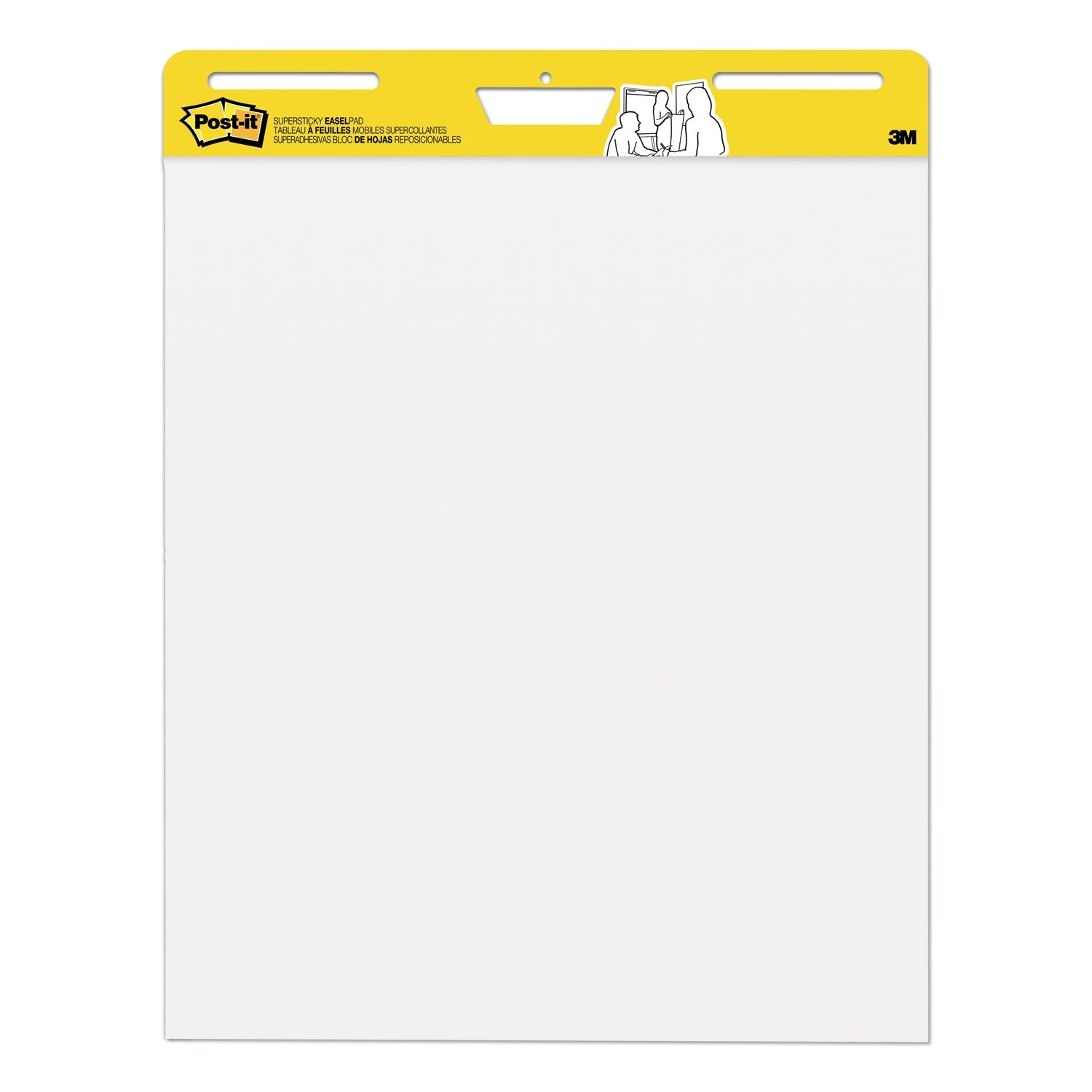 Post-it® Easel Pads Super Sticky Vertical-Orientation Self-Stick Easel Pads, Unruled, 25 x 30, White, 30 Sheets, 2/Carton