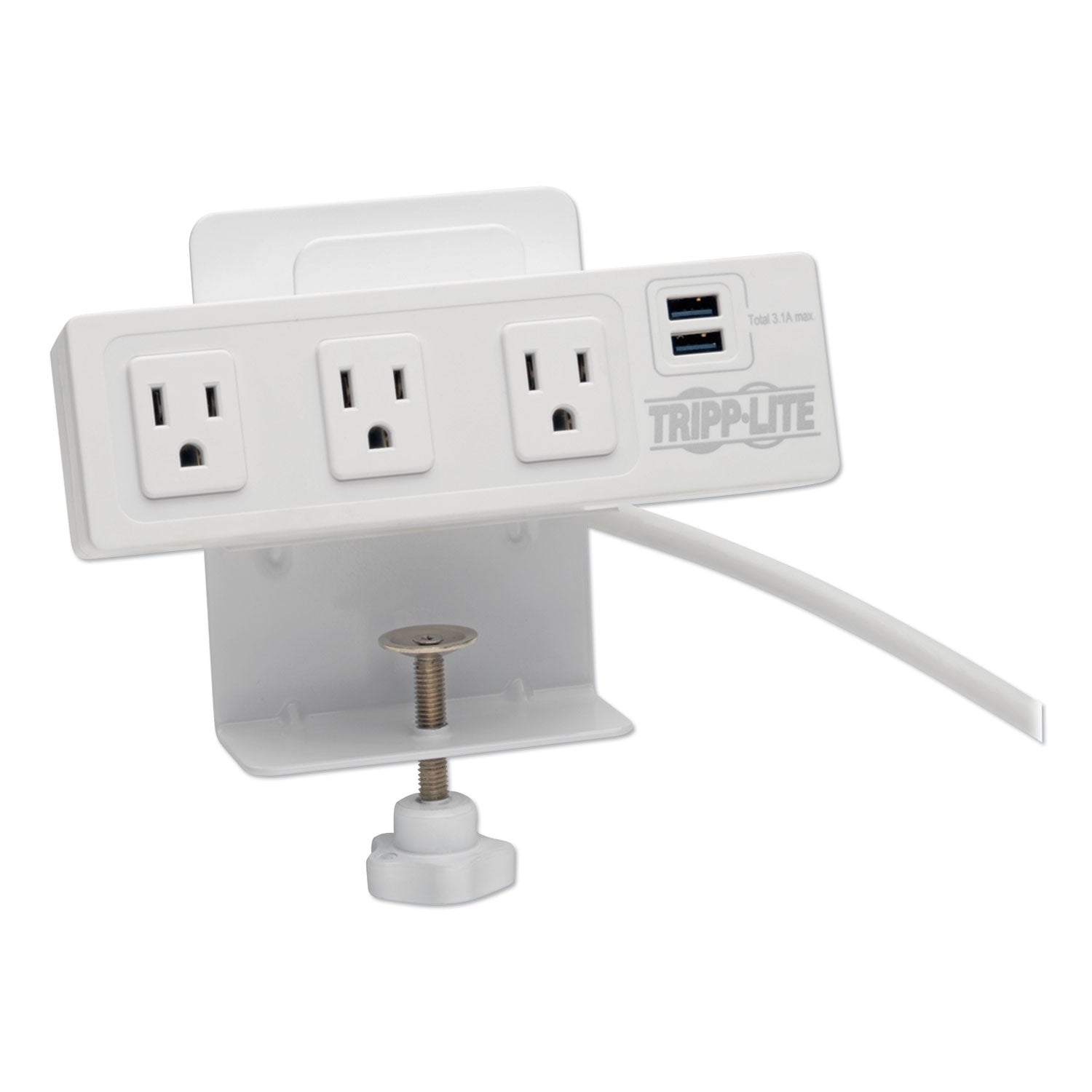 Surge Protector | Clamp-On 3 Outlets/2 USB