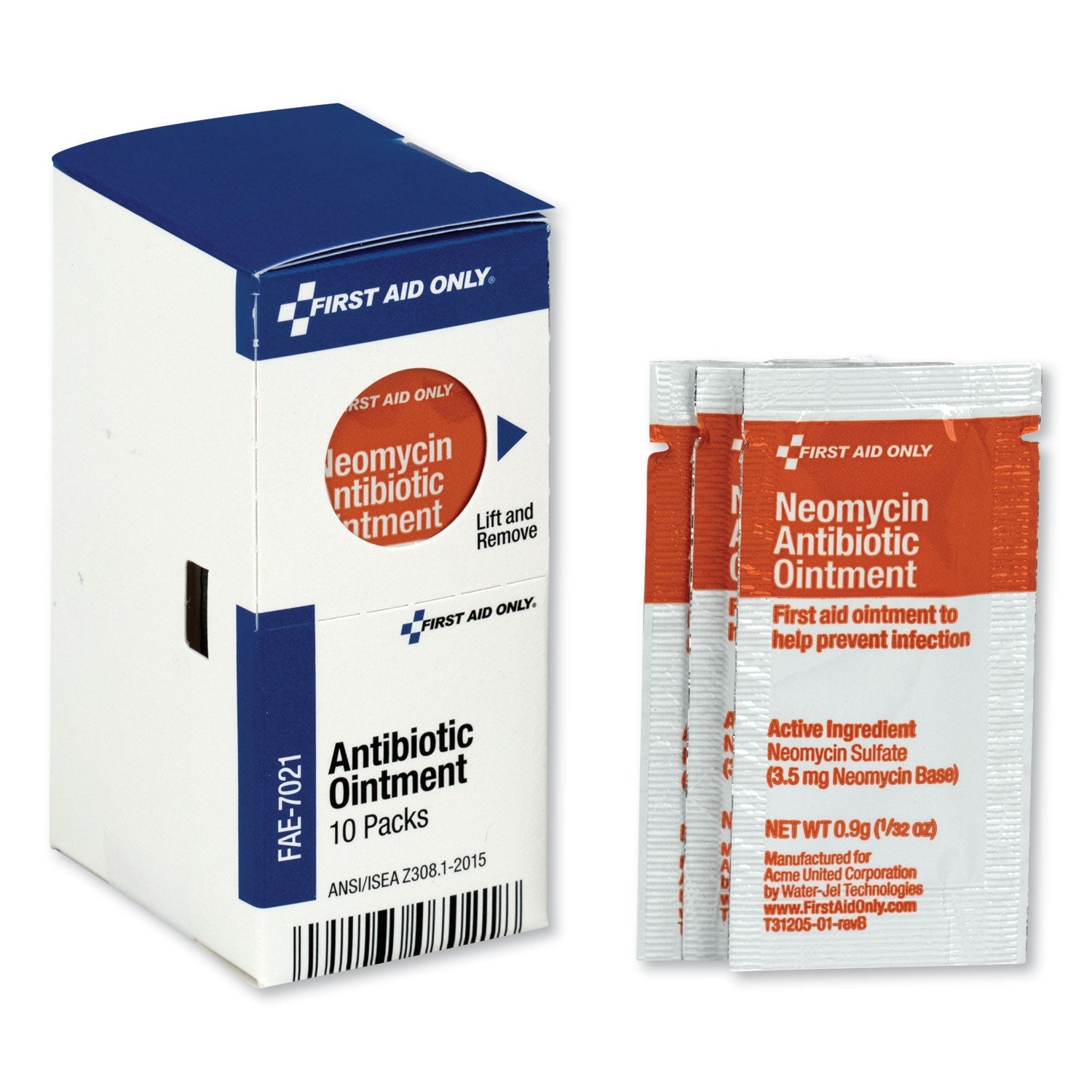 First Aid Only™ Smartcompliance Antibiotic Ointment, 0.9 G Packet, 10/box