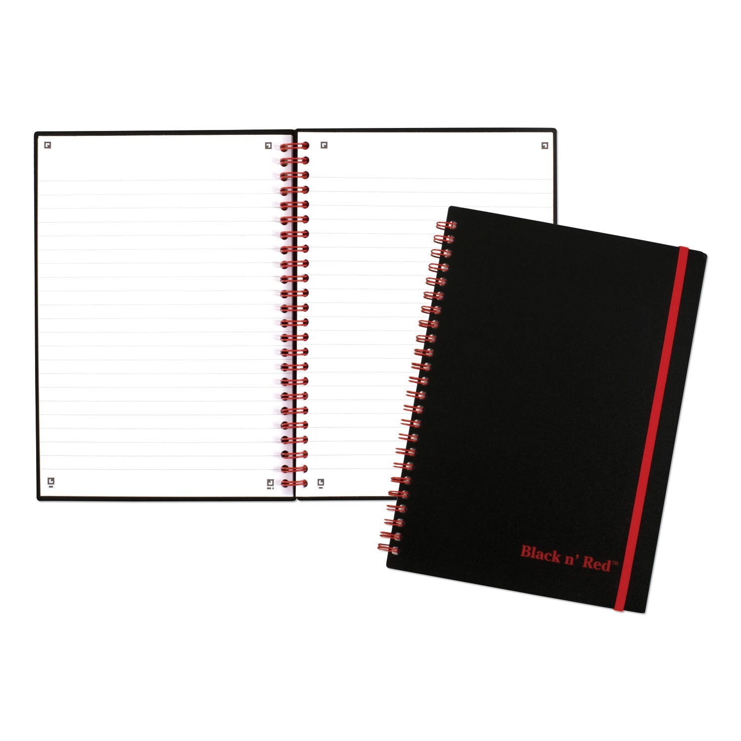Black n' Red™ Flexible Cover Twinwire Notebooks, SCRIBZEE Compatible, 1-Subject, Wide/Legal Rule, Black Cover, (70) 8.25 x 5.63 Sheets