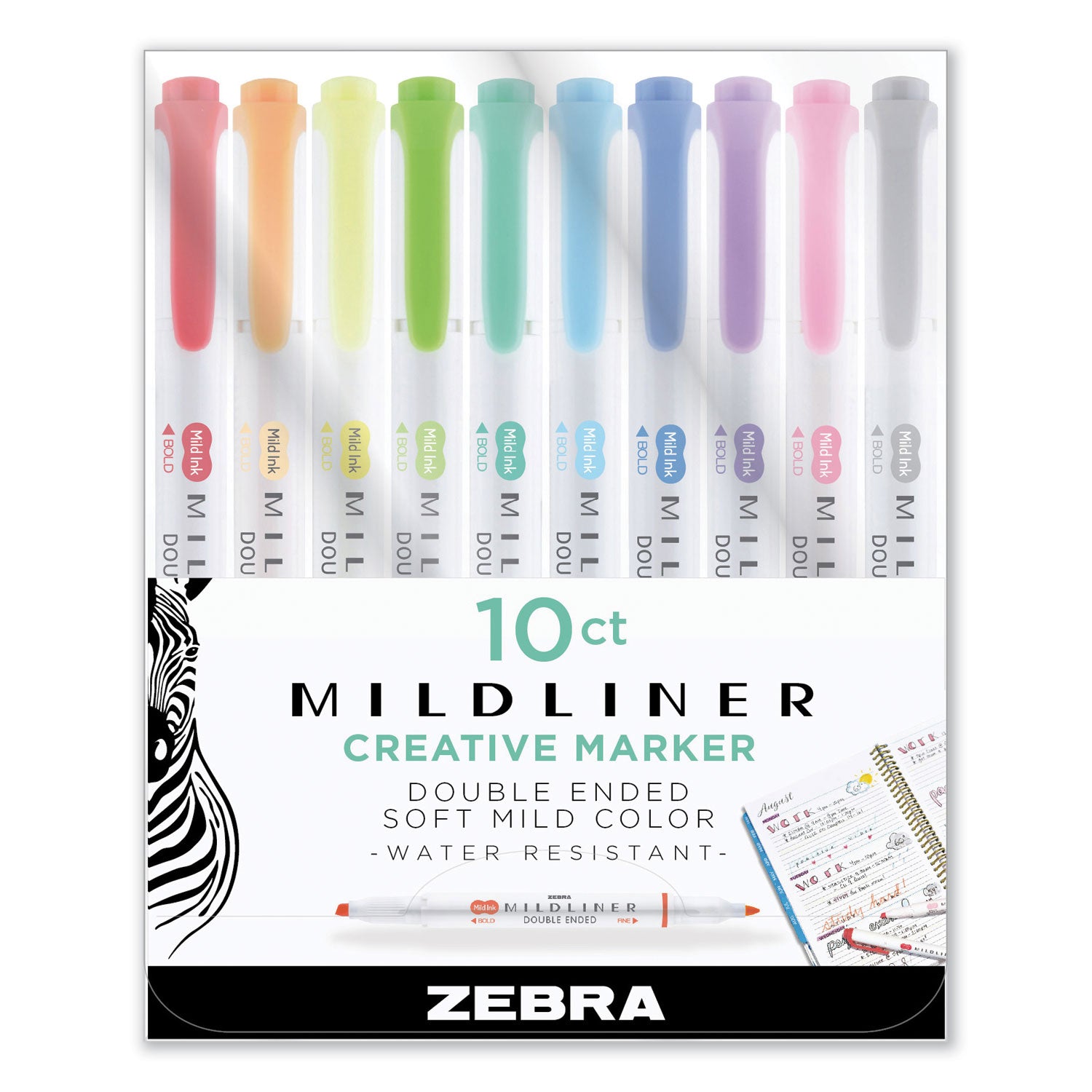 Zebra Mildliner Double Ended Highlighter | 10/Set