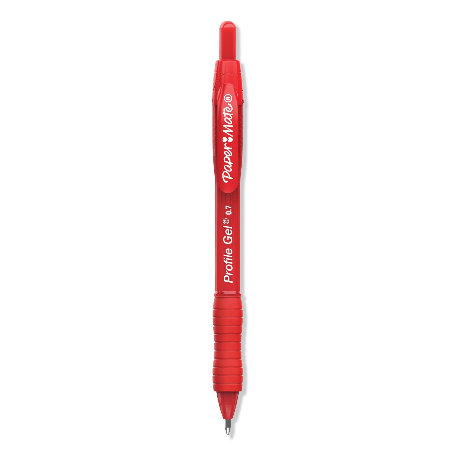 Paper Mate® Profile Gel Pen, Retractable, Medium 0.7 Mm, Red Ink, Translucent Red Barrel, Dozen