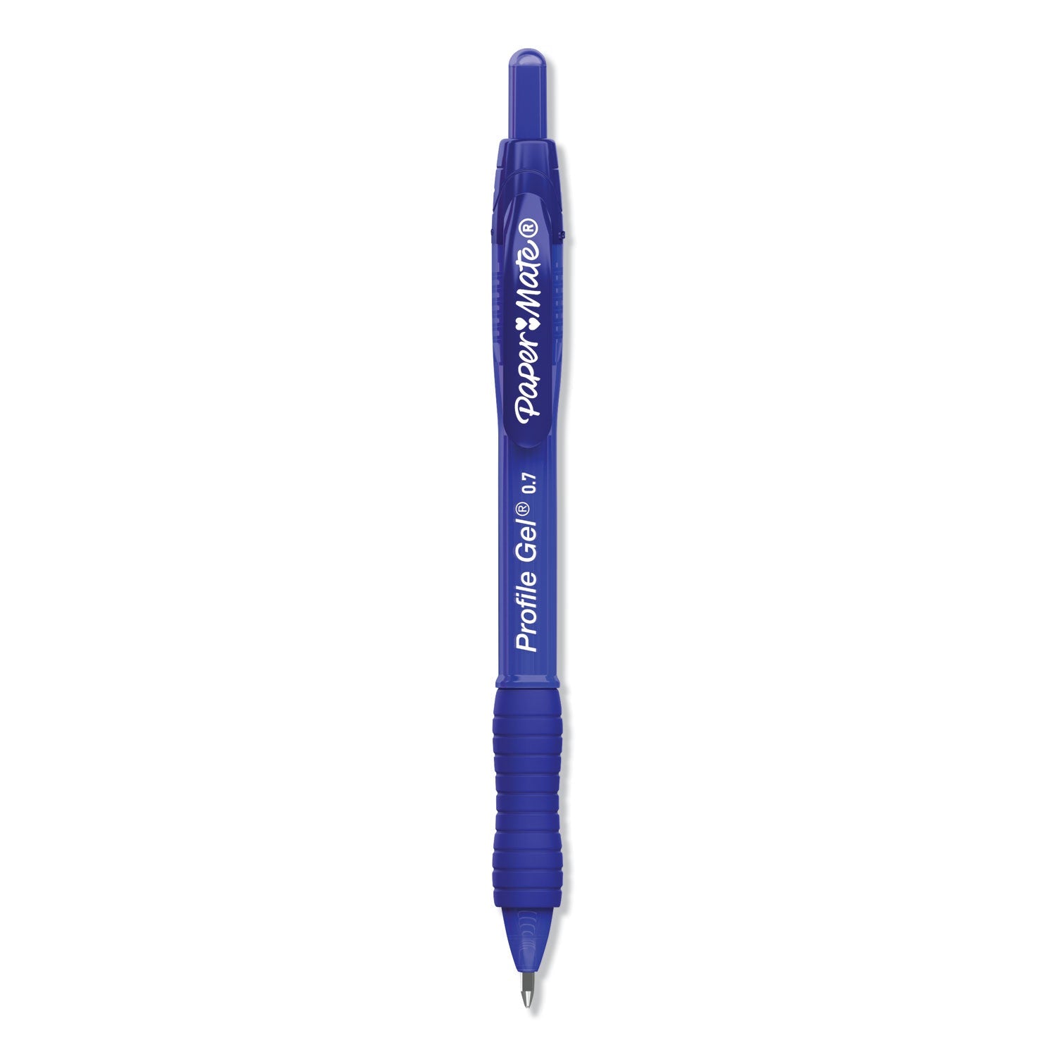 Paper Mate® Profile Gel Pen, Retractable, Medium 0.7 Mm, Blue Ink, Translucent Blue Barrel, Dozen