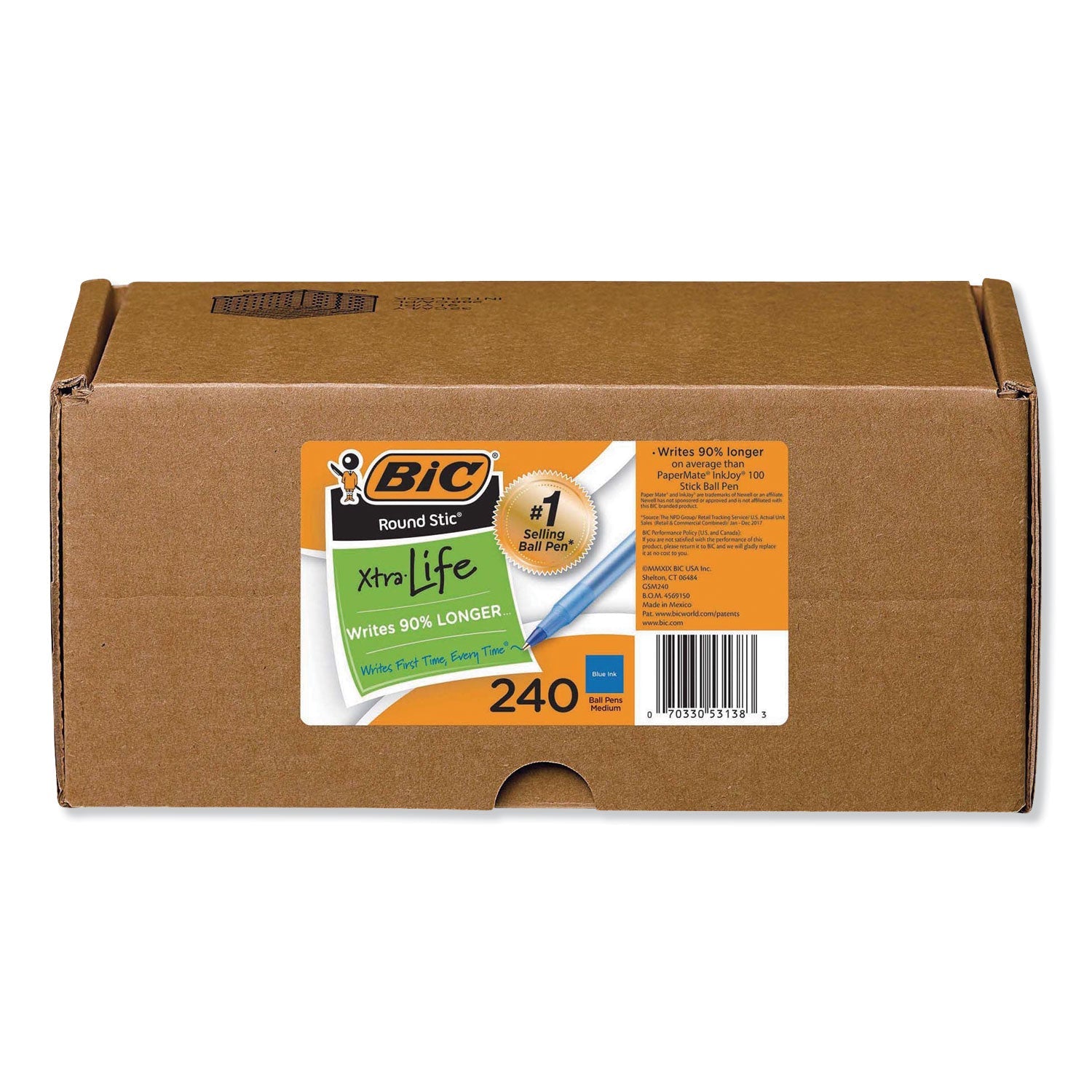 BIC Round Stic Ballpoint Pen | Blue 240-Pack