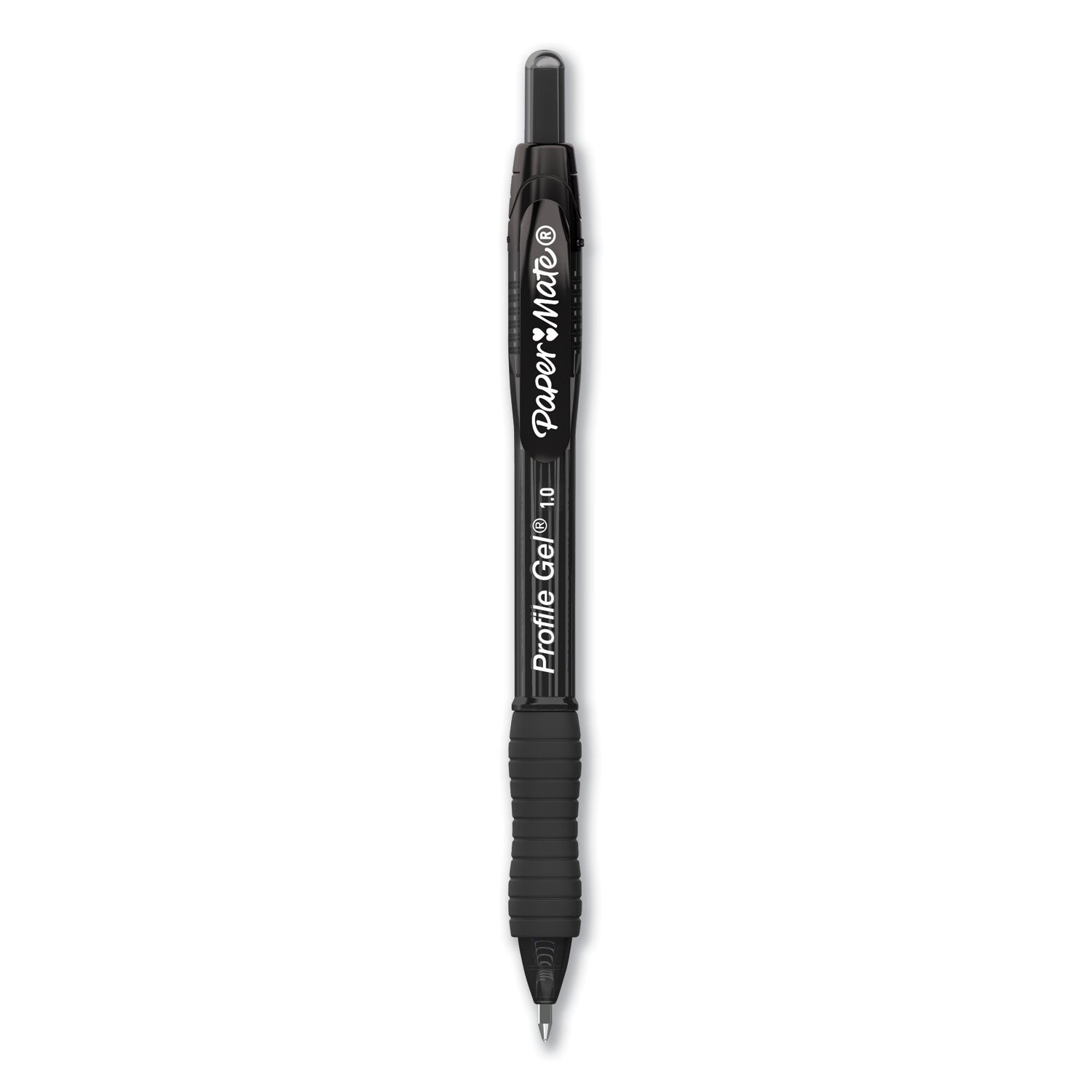 Paper Mate® Profile Gel Pen, Retractable, Bold 1 Mm, Black Ink, Translucent Black Barrel, Dozen - Bloom Skins