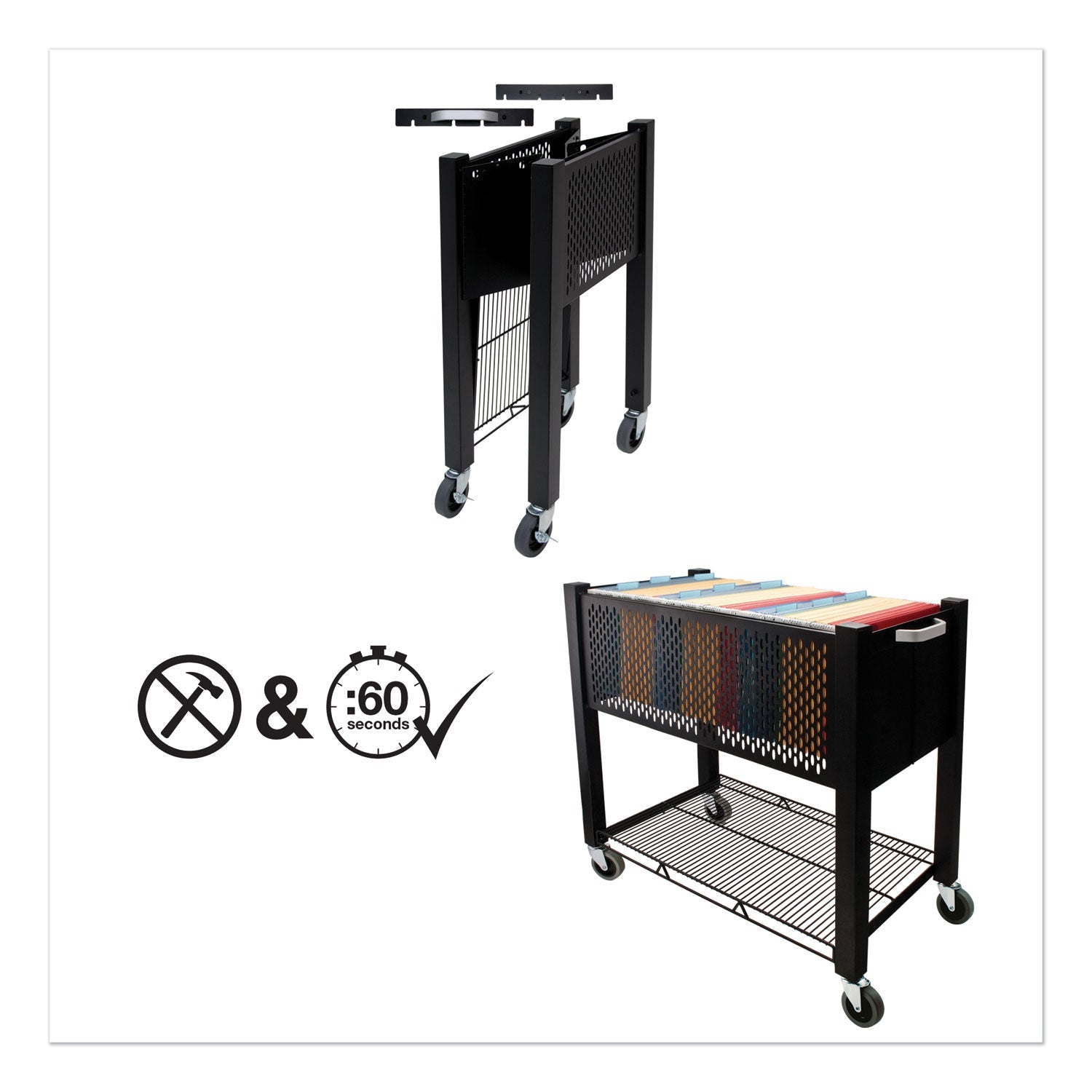 Vertiflex InstaCart File Cart | Black