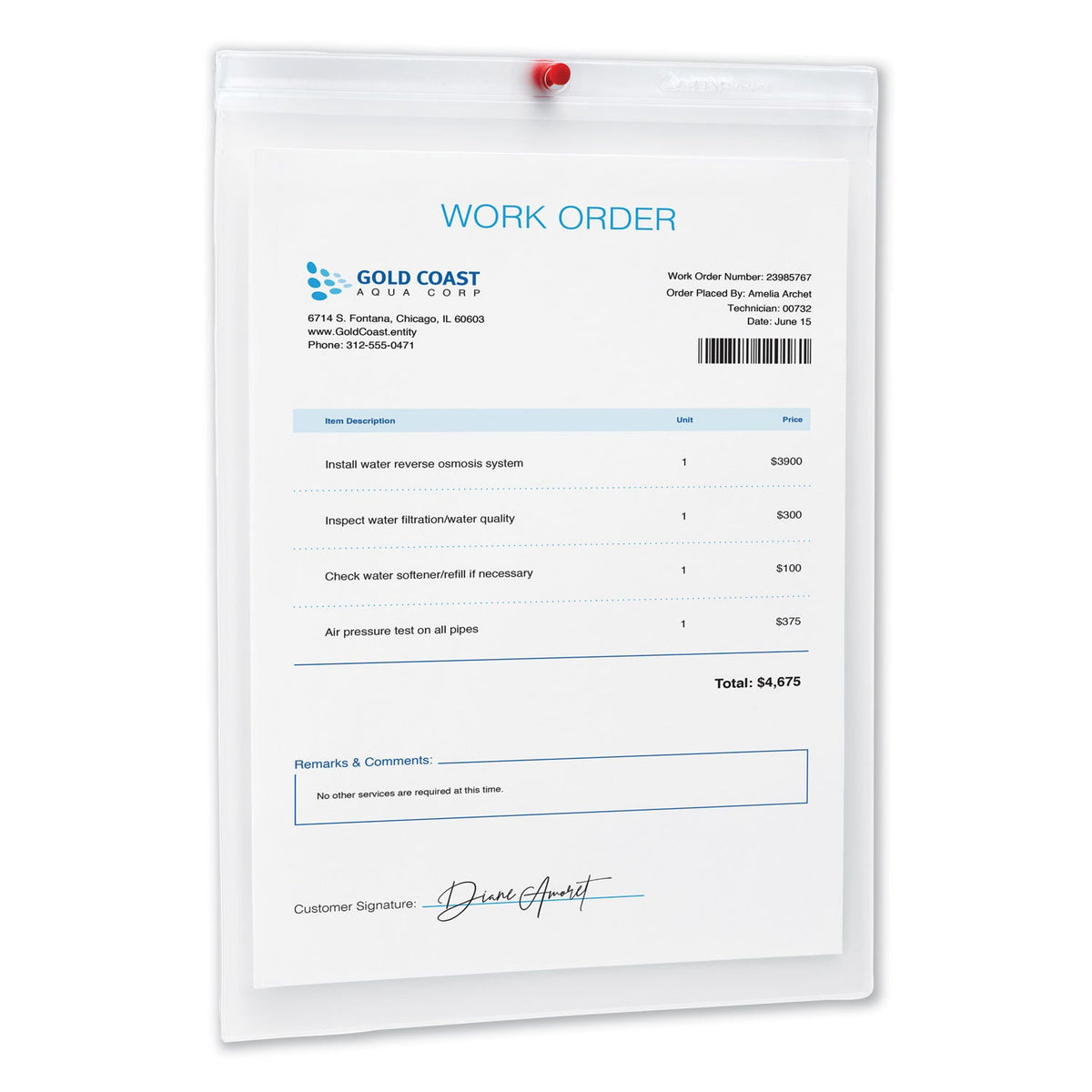 Avery® Job Ticket Holders, Heavy Gauge Vinyl, 9 X 12, Clear, 10/pack