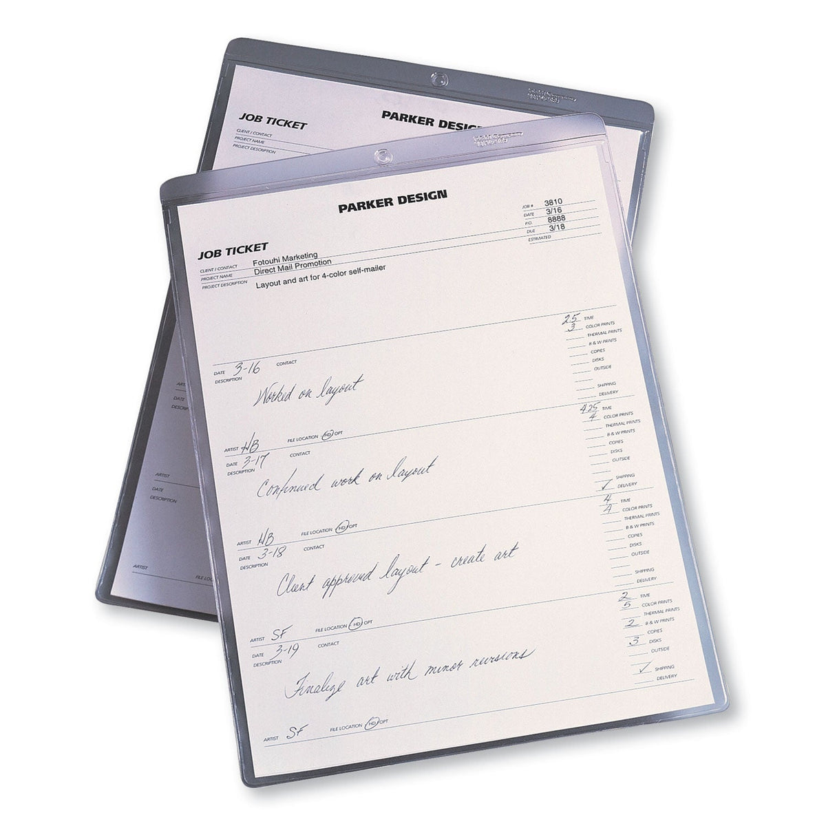 Avery® Job Ticket Holders, Heavy Gauge Vinyl, 9 X 12, Clear, 10/pack