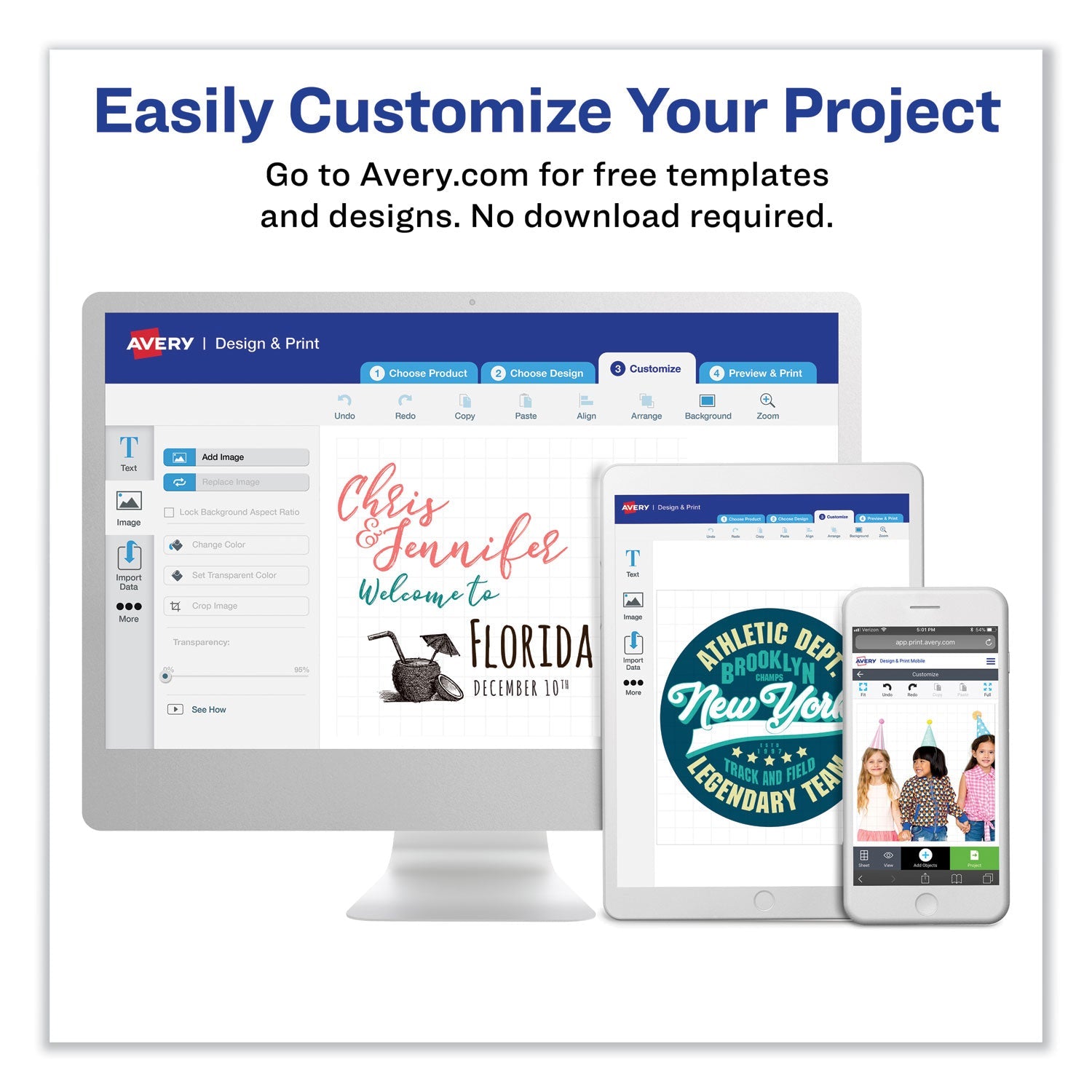 Avery® Fabric Transfers, 8.5 X 11, White, 18/pack