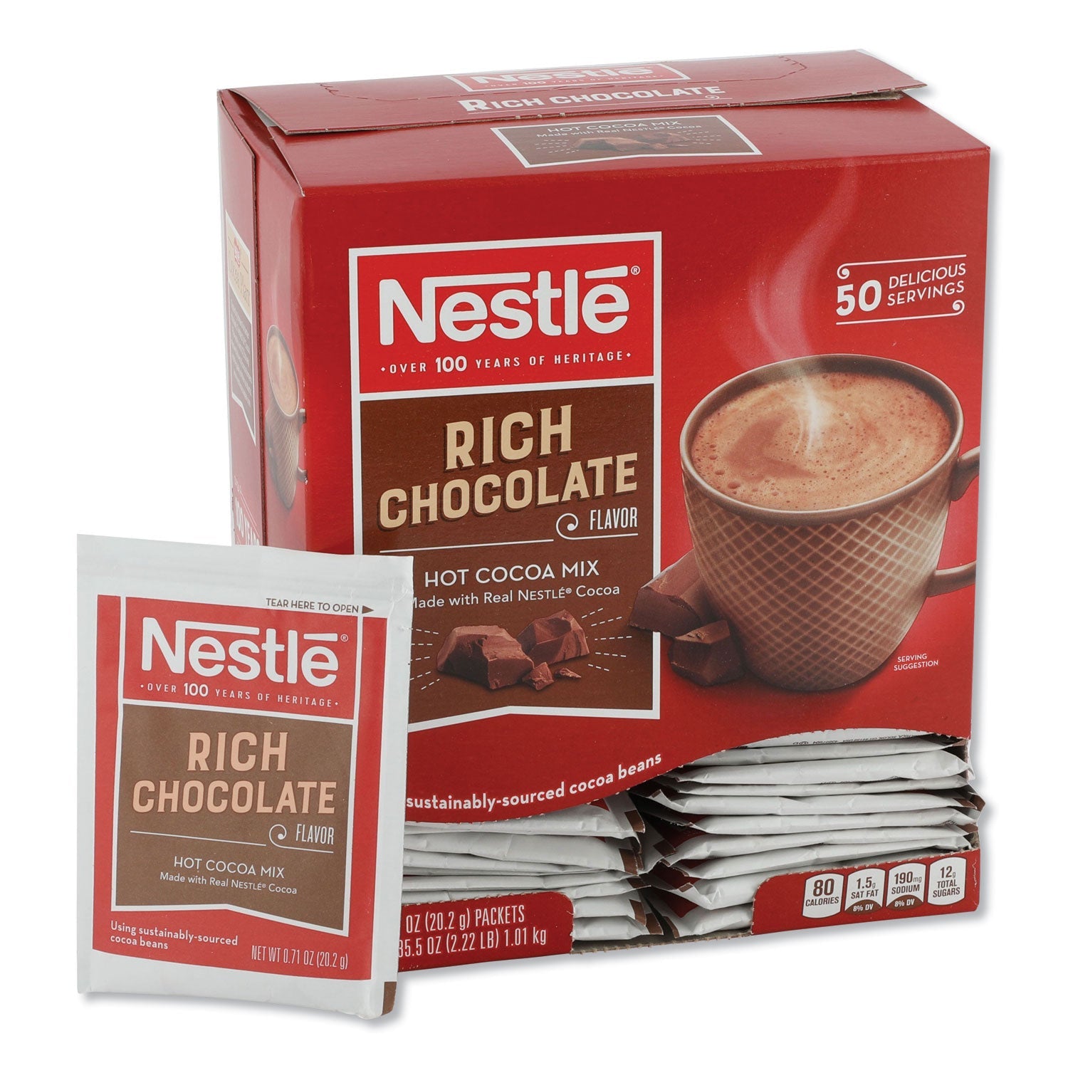 Nestlé® Hot Cocoa Mix, Rich Chocolate, .71oz, 50/box