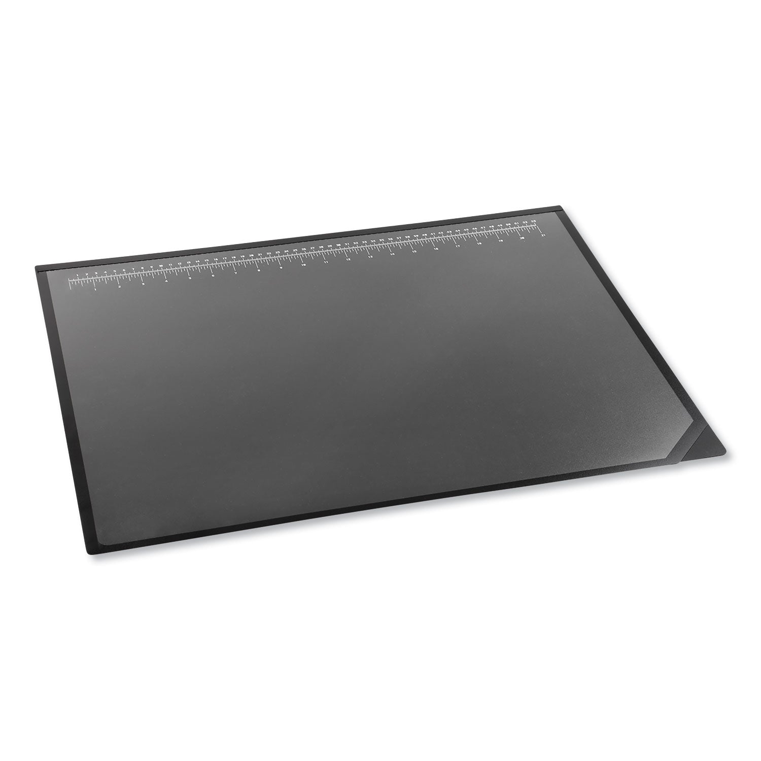 Artistic® Desk Pad with Transparent Lift-Top Overlay and Antimicrobial Protection, 24" x 19", Black Pad, Transparent Frost Overlay