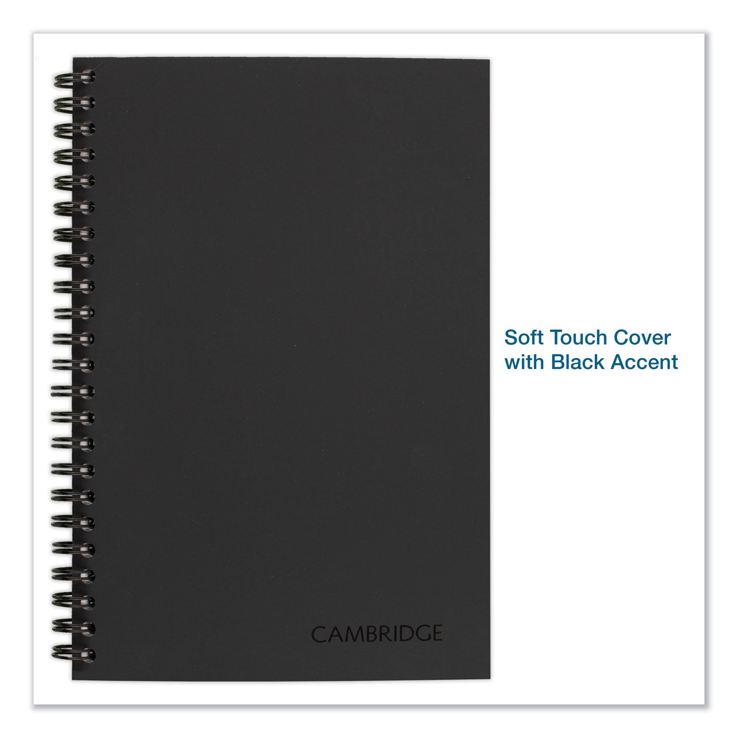 Cambridge® Wirebound Guided QuickNotes Notebook, 1-Subject, List-Management Format, Dark Gray Cover, (80) 8 x 5 Sheets