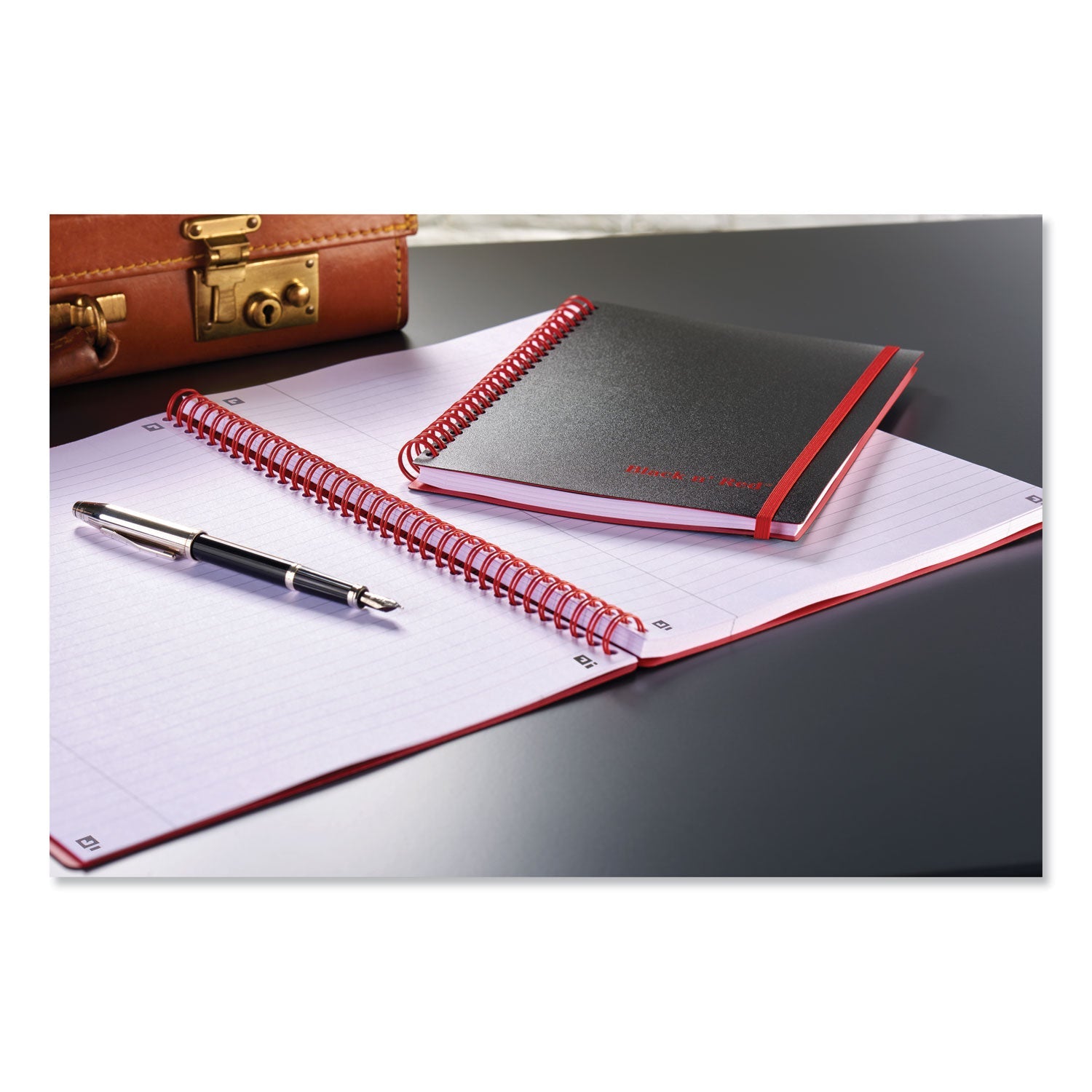 Black n' Red™ Flexible Cover Twinwire Notebooks, SCRIBZEE Compatible, 1-Subject, Wide/Legal Rule, Black Cover, (70) 11.75 x 8.25 Sheets