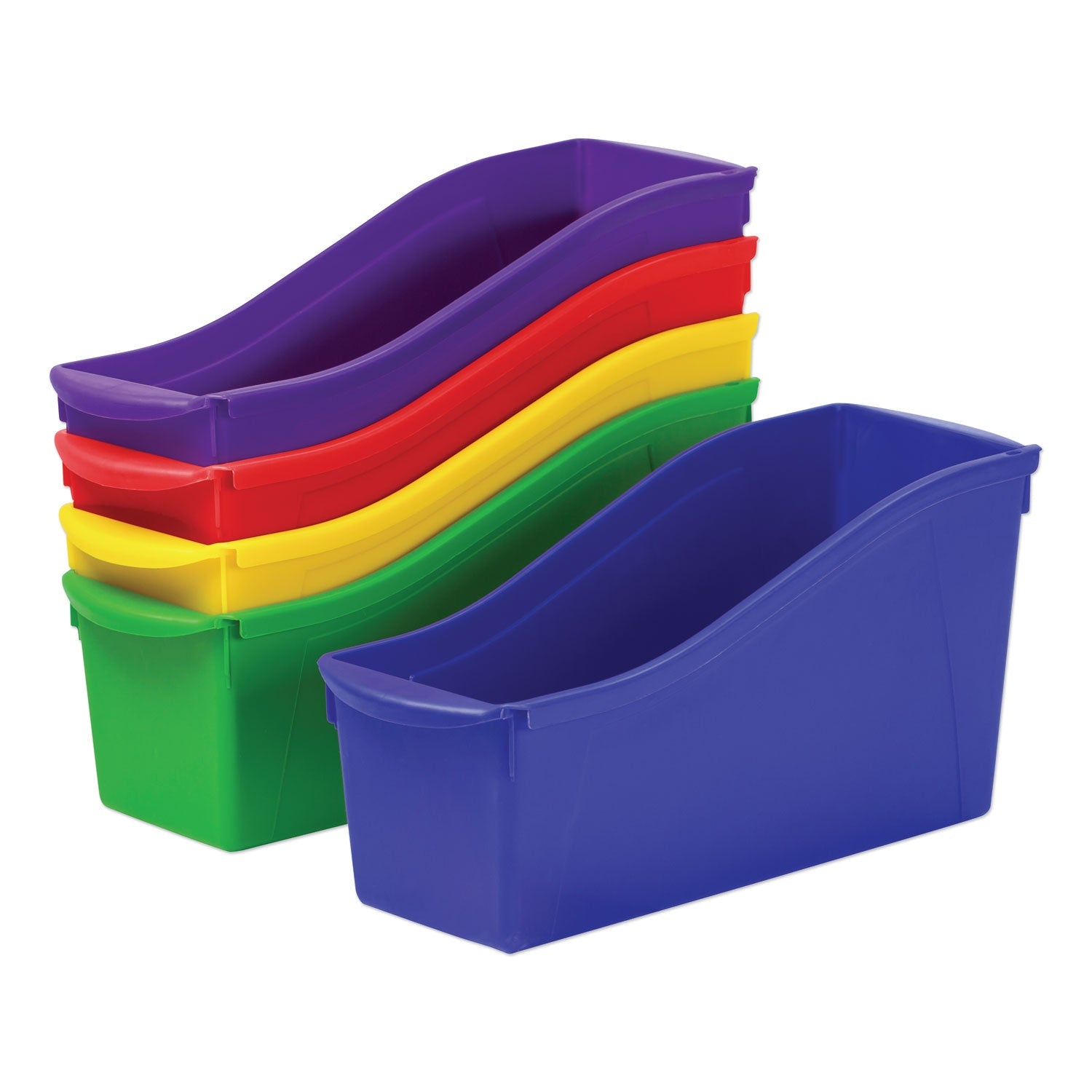 Storex Interlocking Book Bins | Assorted 5/Pack