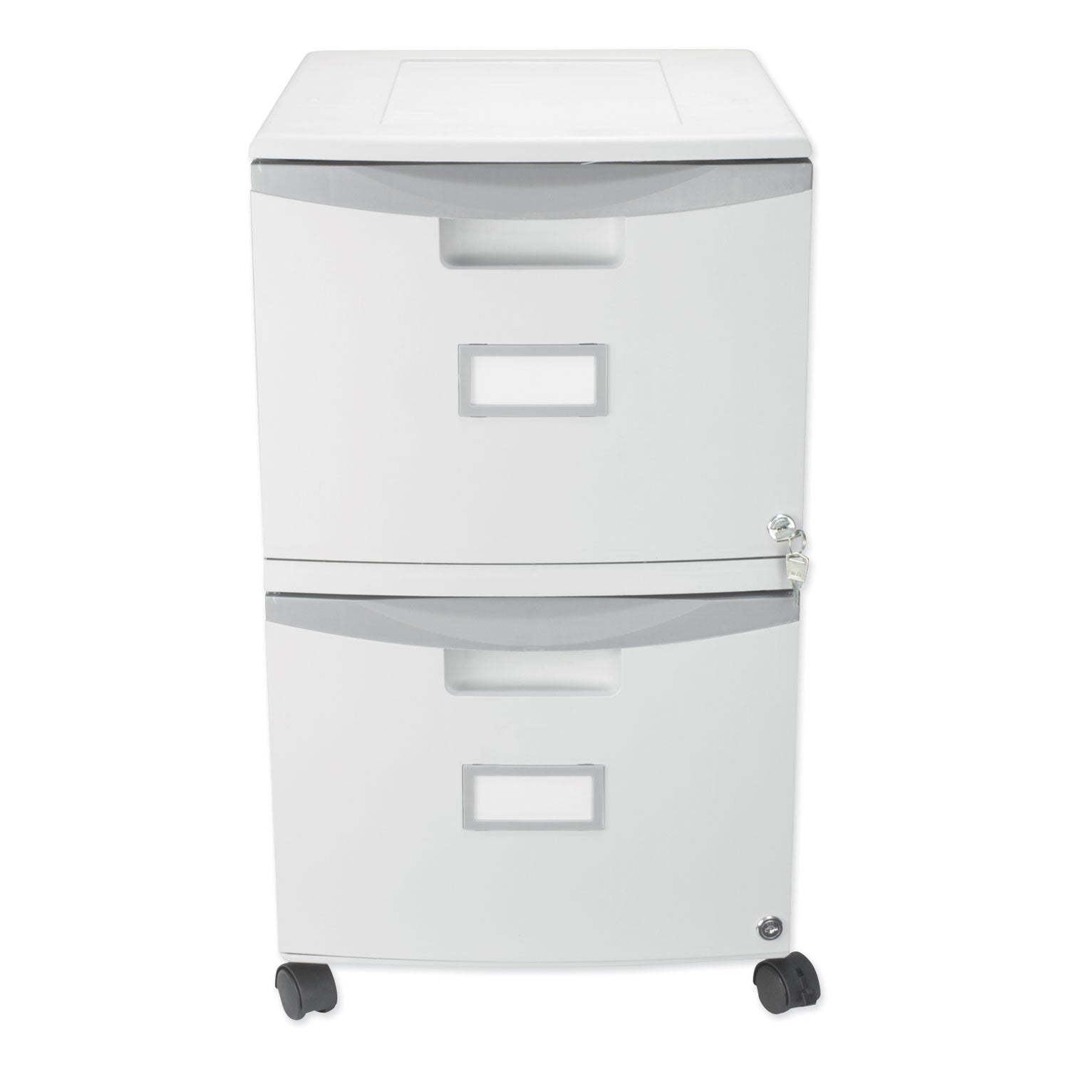 Storex Two-Drawer Mobile Filing Cabinet, 2 Legal/letter-Size File Drawers, Gray, 14.75" X 18.25" X 26"