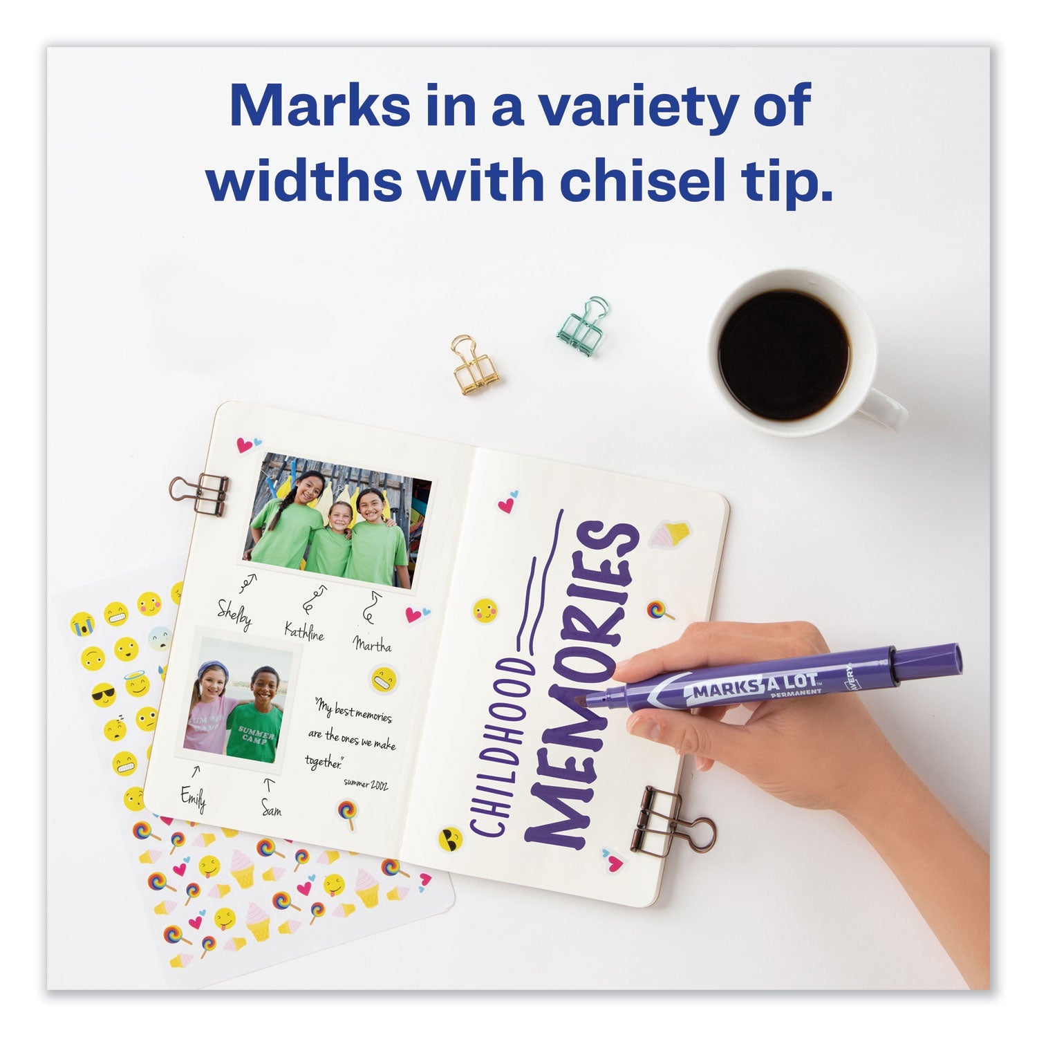 Avery® Marks A Lot Large Desk-Style Permanent Marker, Broad Chisel Tip, Purple, Dozen (8884)