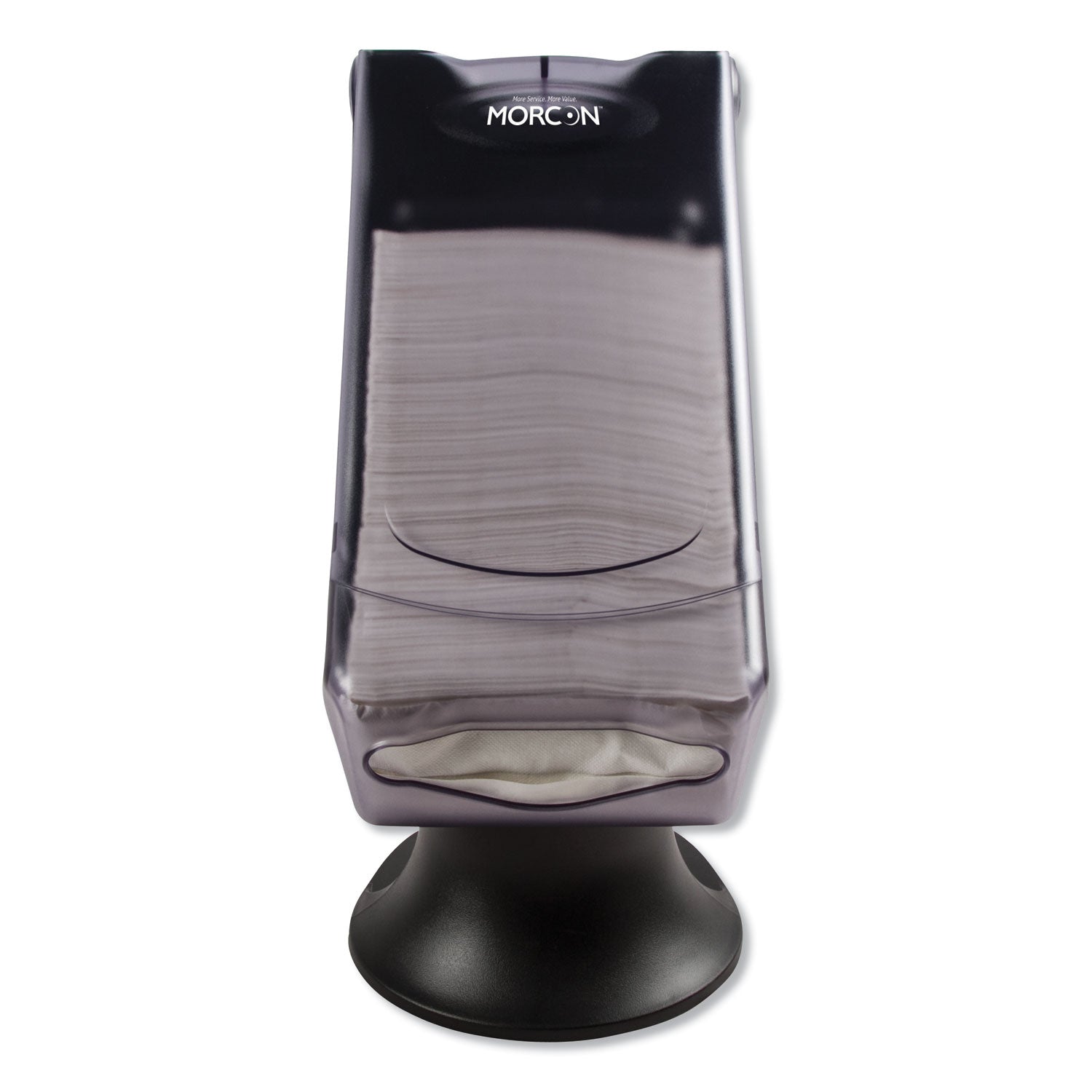 Morcon Tissue Valay Tower Napkin Dispenser, 8 x 17.25 x 13, Transparent Black
