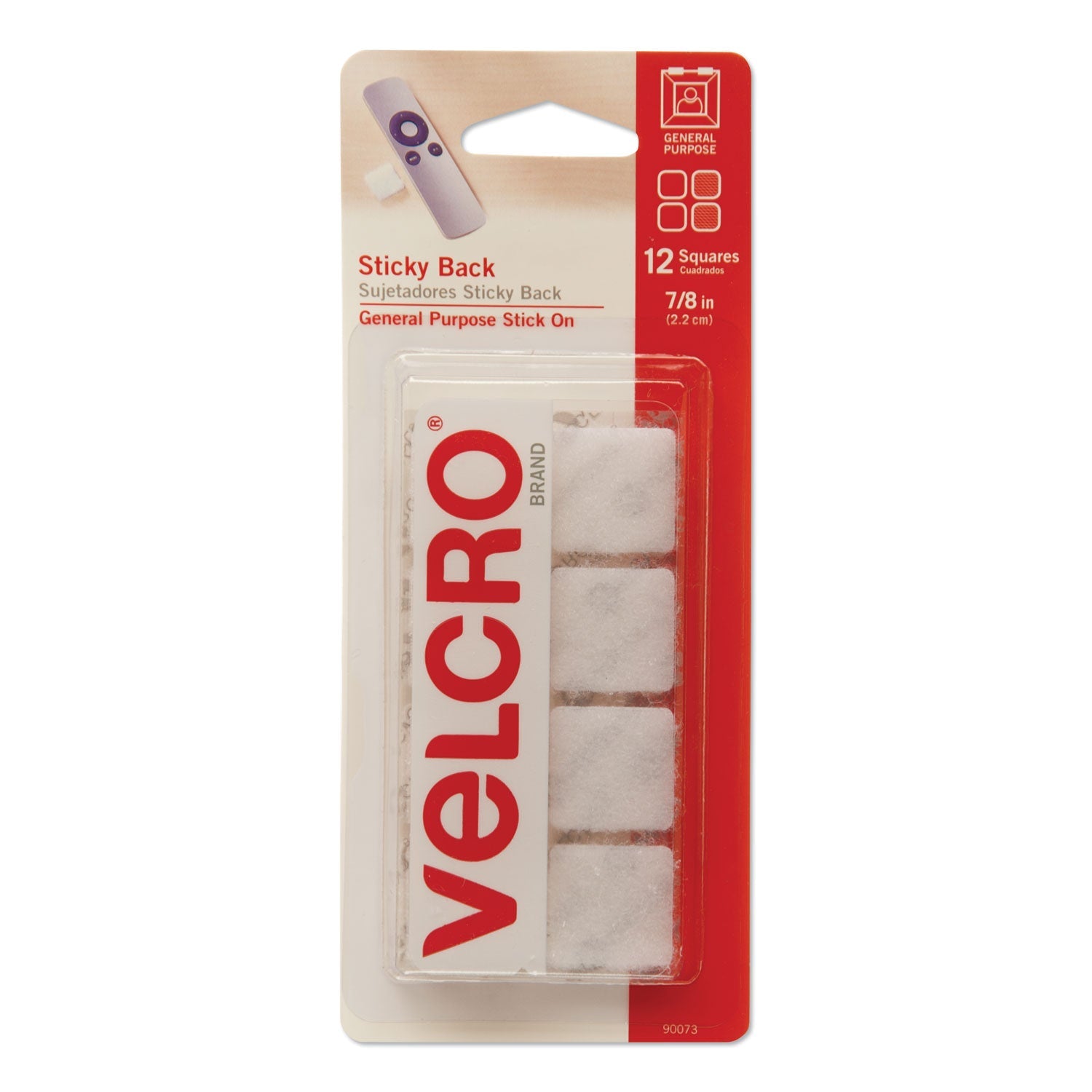 Sticky-Back Fasteners | 0.88" White | 12/pack
