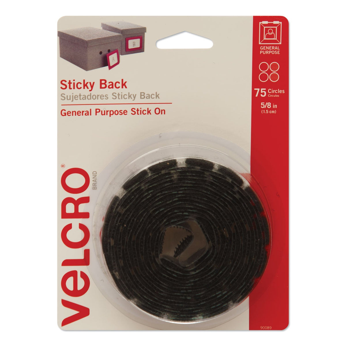 Sticky-Back Fastener Coins | Black, 75/Pack