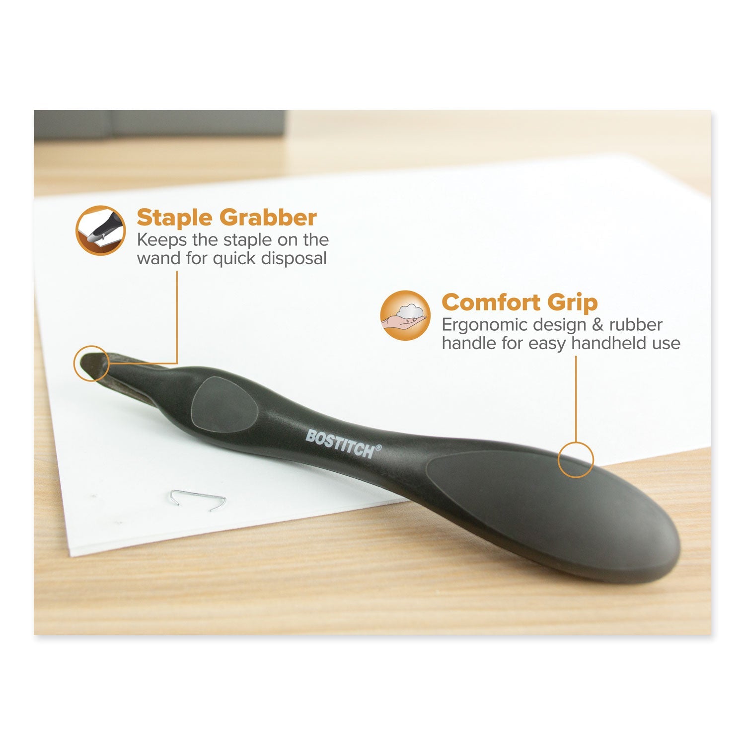Bostitch® Professional Magnetic Push-Style Staple Remover, Black